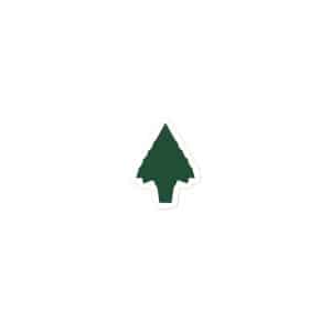 02 Knapped Flint Arrowhead Forest Green Vinyl Sticker - 3x3 - Main