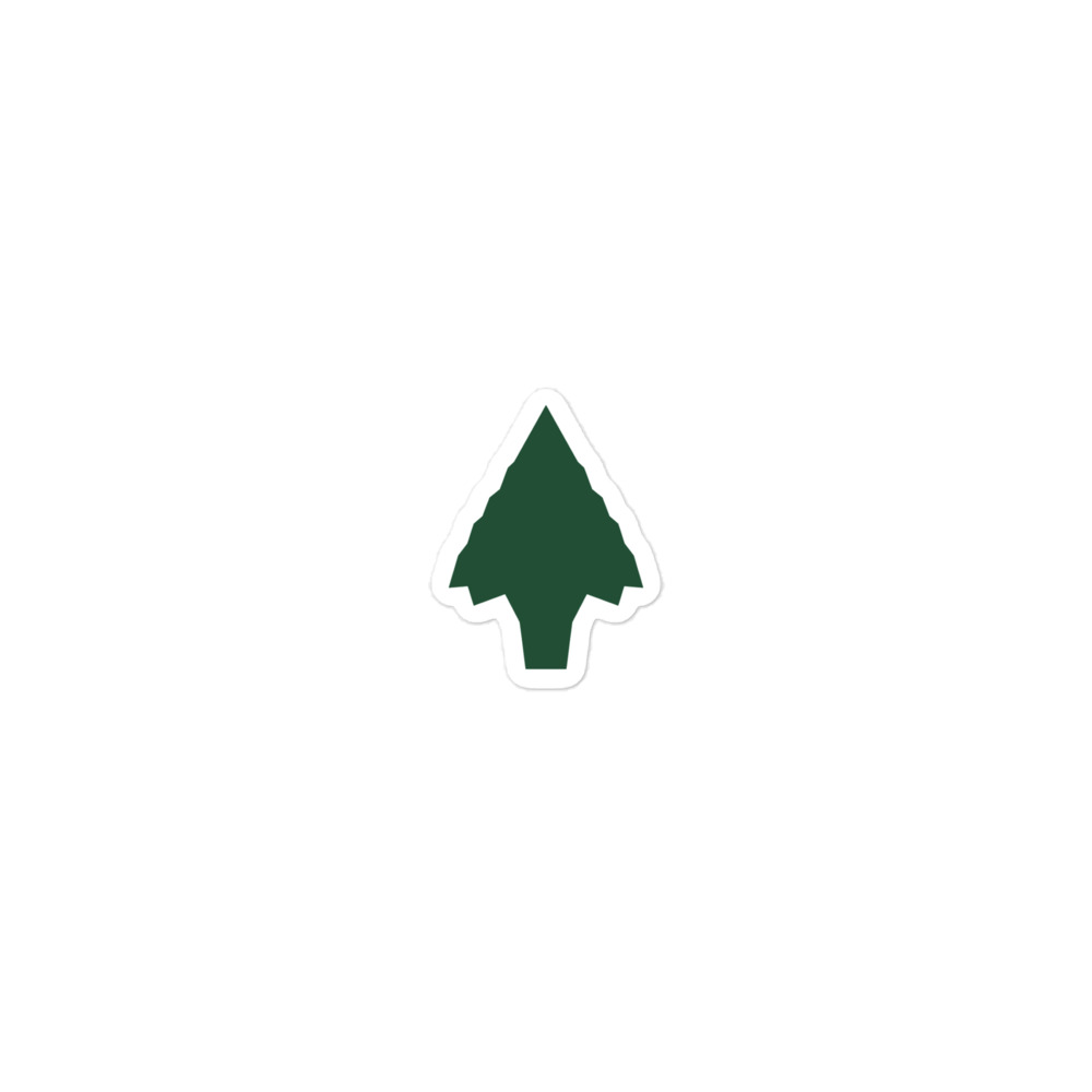 Forest Green Knapped Flint Arrowhead Vinyl Sticker