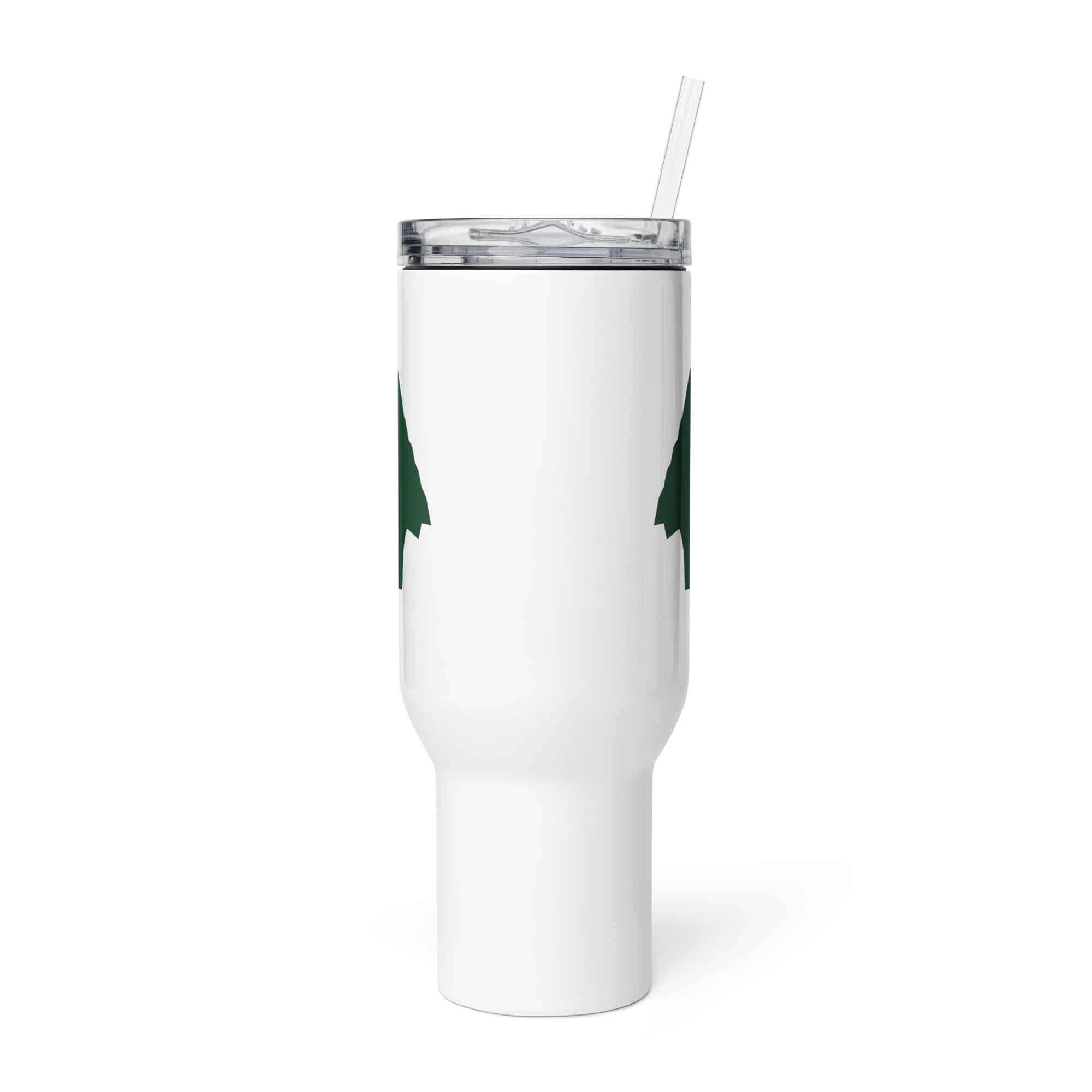 Forest Green Knapped Flint Arrowhead Travel Mug