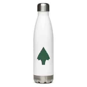 02 Knapped Flint Arrowhead Forest Green Stainless Steel Water Bottle - 17 oz - Main