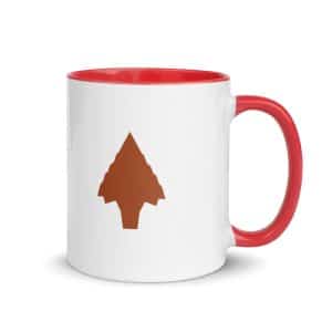 02 Knapped Flint Arrowhead Terracotta Color Inside Coffee Mug - 11 oz - Main