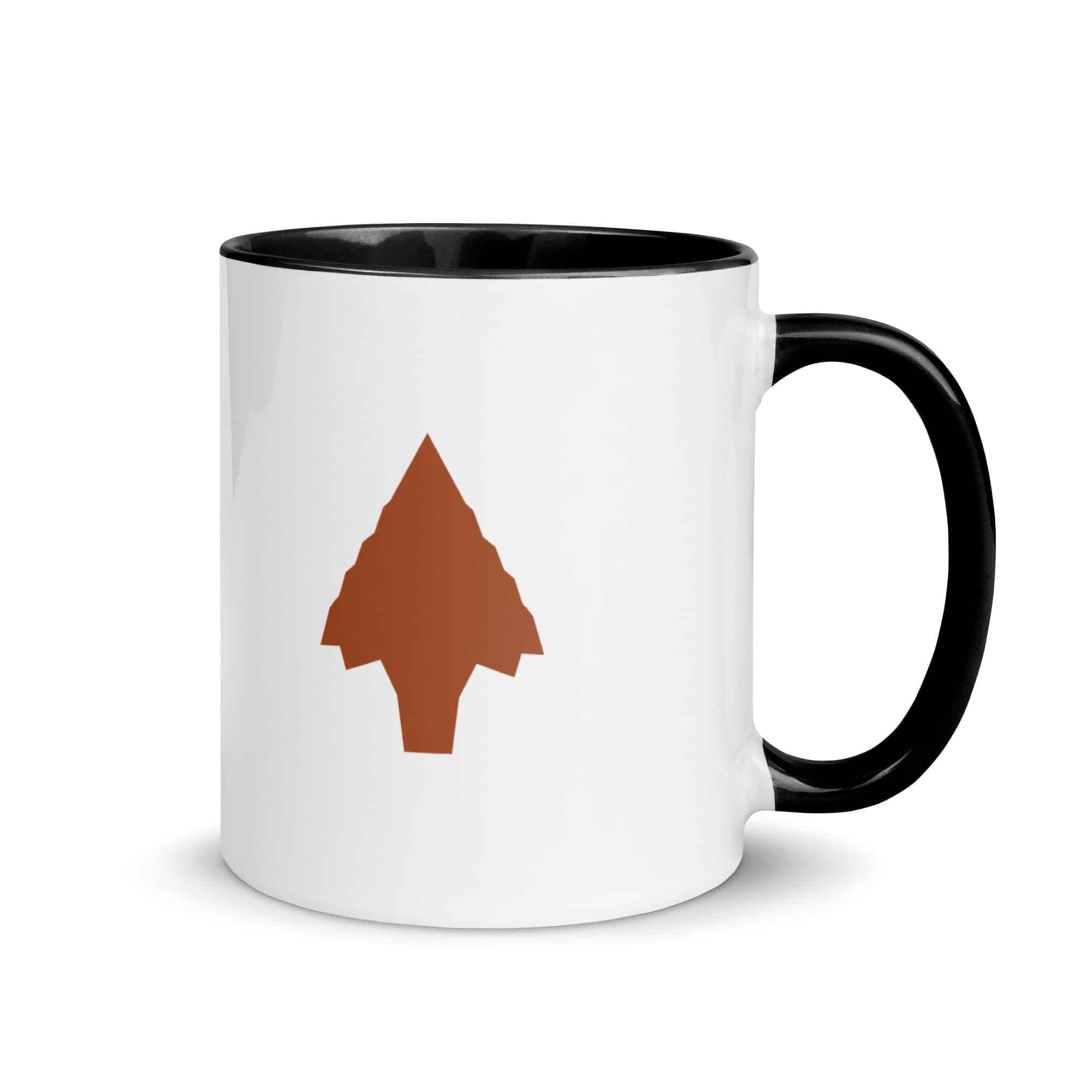 Terracotta Knapped Flint Arrowhead Color Inside Mug