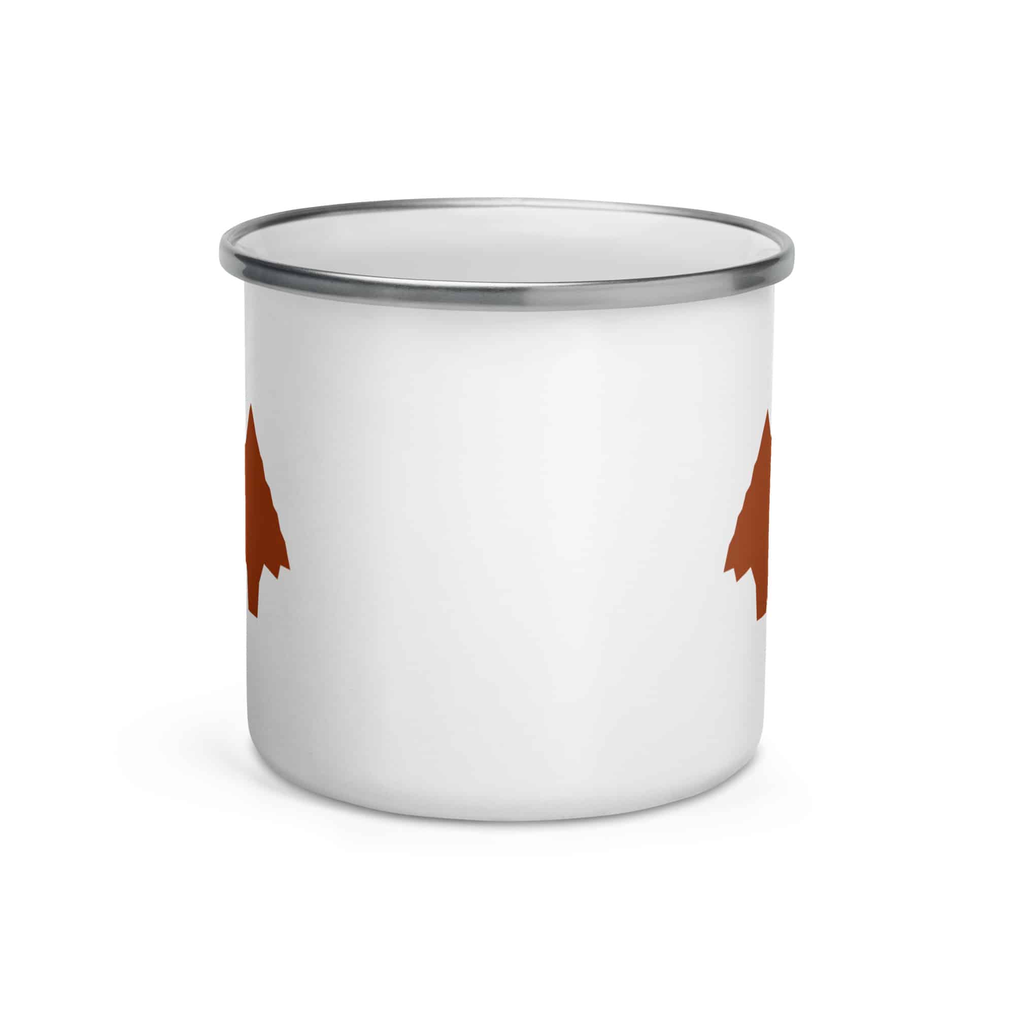 Terracotta Knapped Flint Arrowhead Enamel Camp Mug