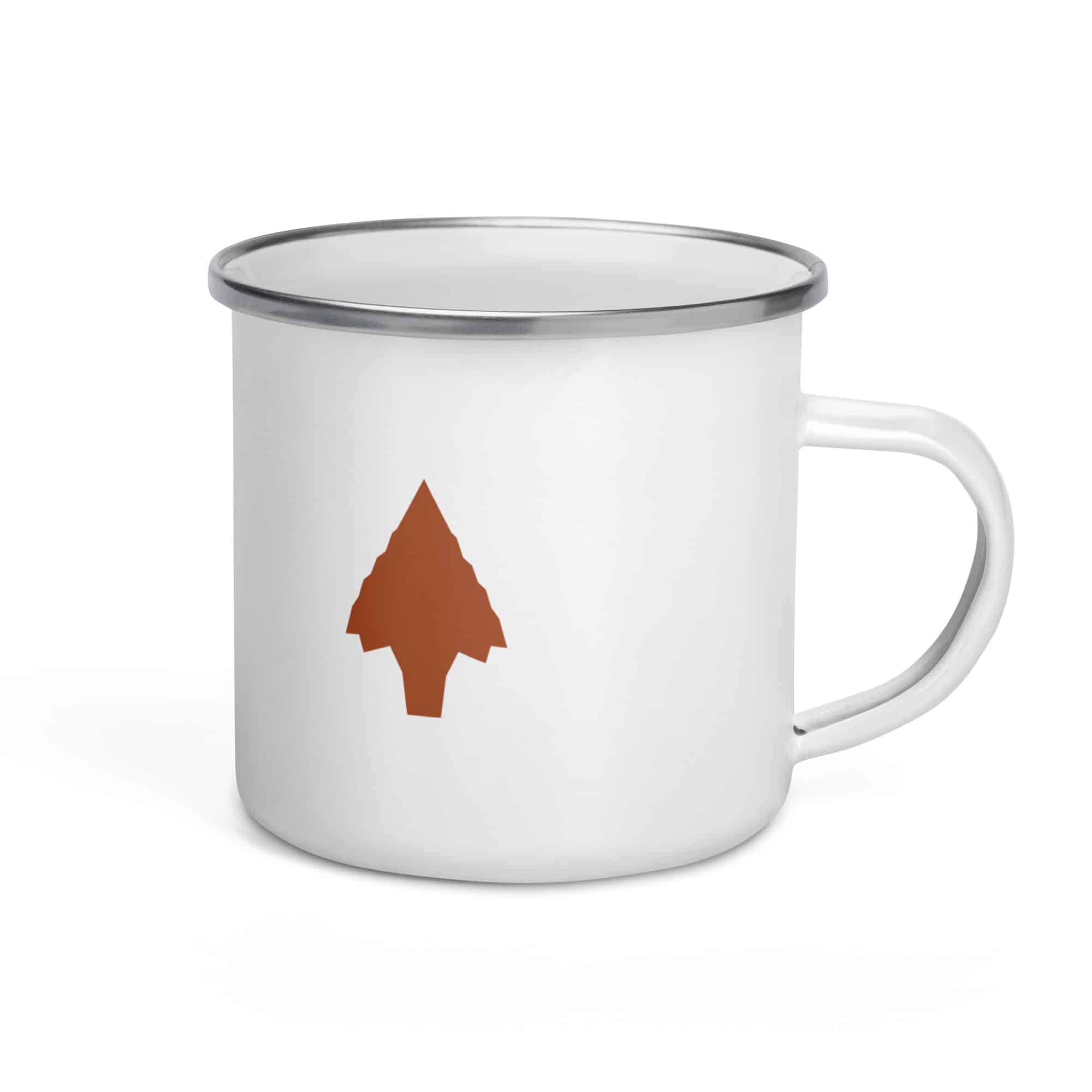 Terracotta Knapped Flint Arrowhead Enamel Camp Mug
