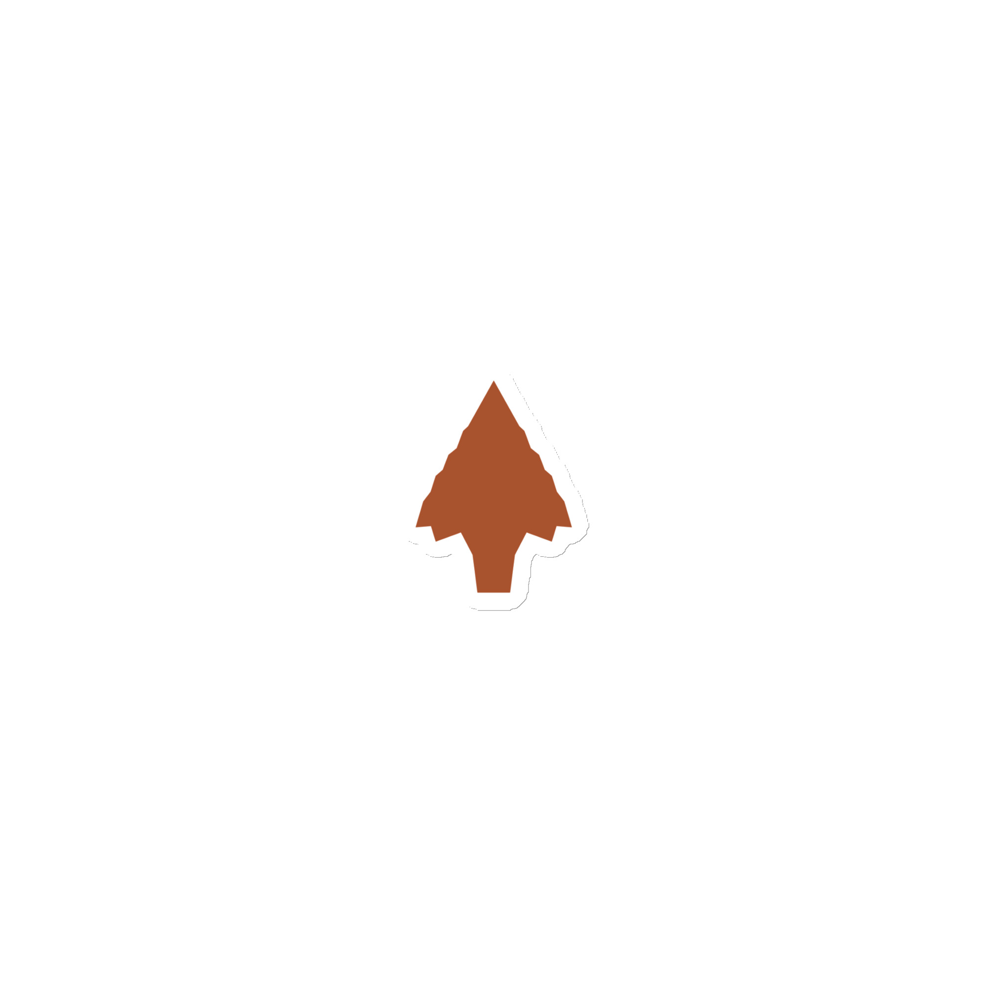 Terracotta Knapped Flint Arrowhead Die-Cut Magnet
