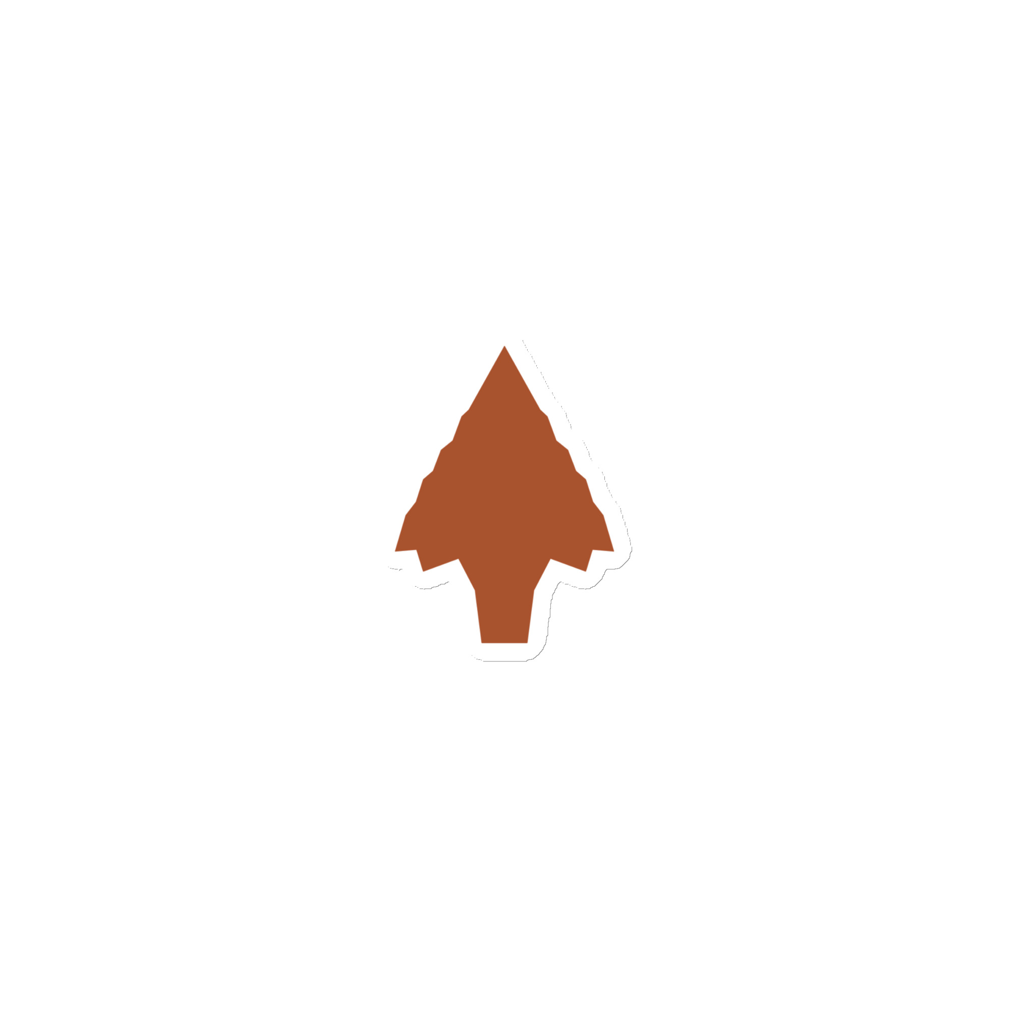 Terracotta Knapped Flint Arrowhead Die-Cut Magnet