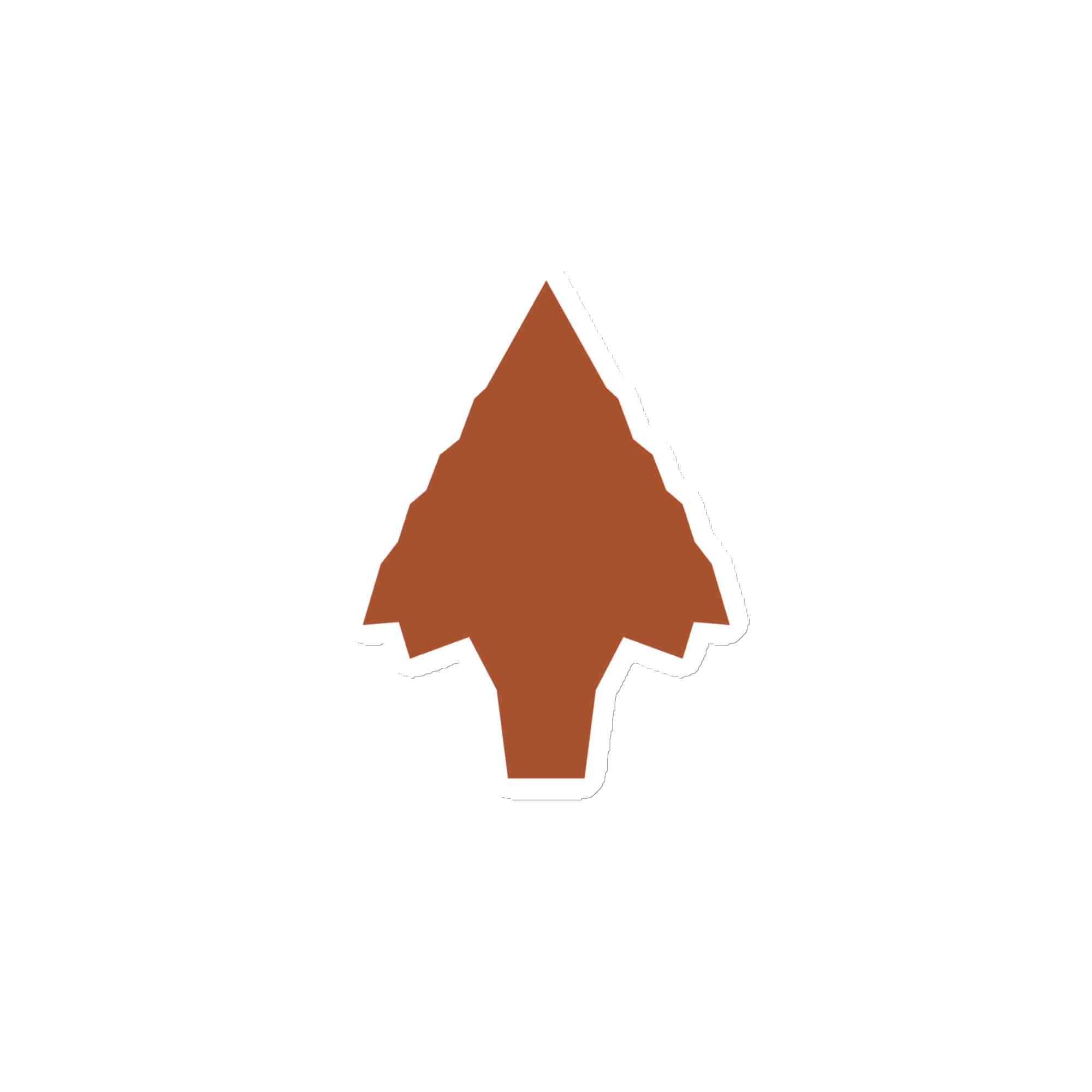 Terracotta Knapped Flint Arrowhead Die-Cut Magnet