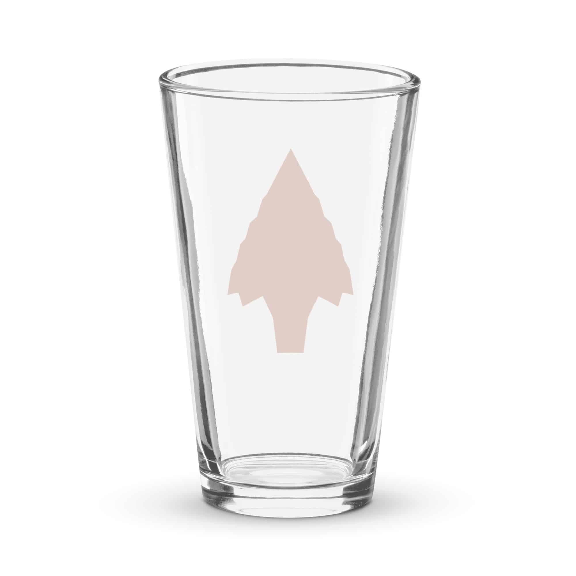 Terracotta Knapped Flint Arrowhead Pint Glass