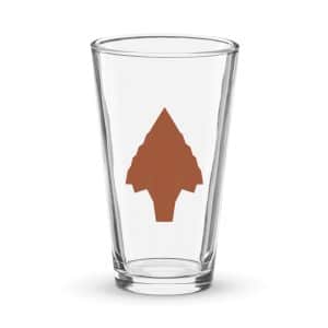 02 Knapped Flint Arrowhead Terracotta Pint Glass - 16 oz - Main