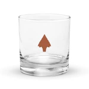 02 Knapped Flint Arrowhead Terracotta Rocks Glass - 10.5 oz - Main
