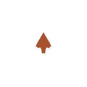02 Knapped Flint Arrowhead Terracotta Vinyl Sticker - 3x3 - Main