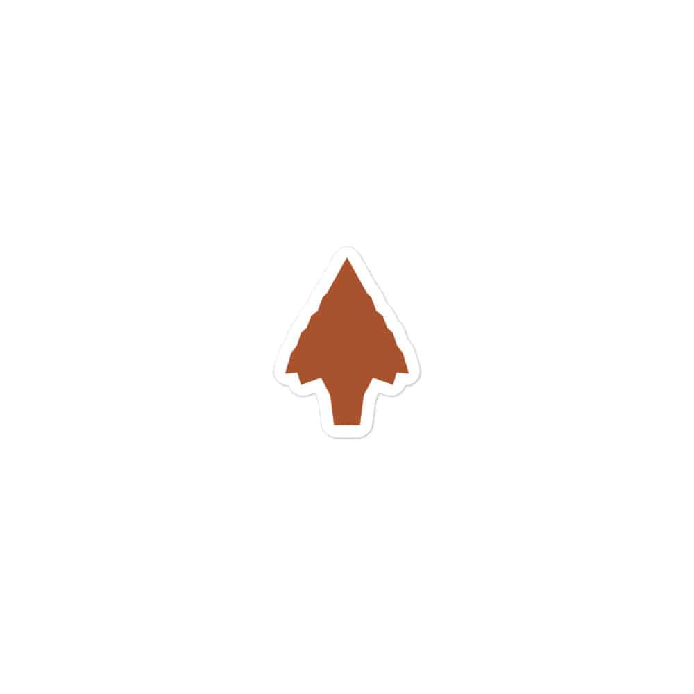 Terracotta Knapped Flint Arrowhead Vinyl Sticker
