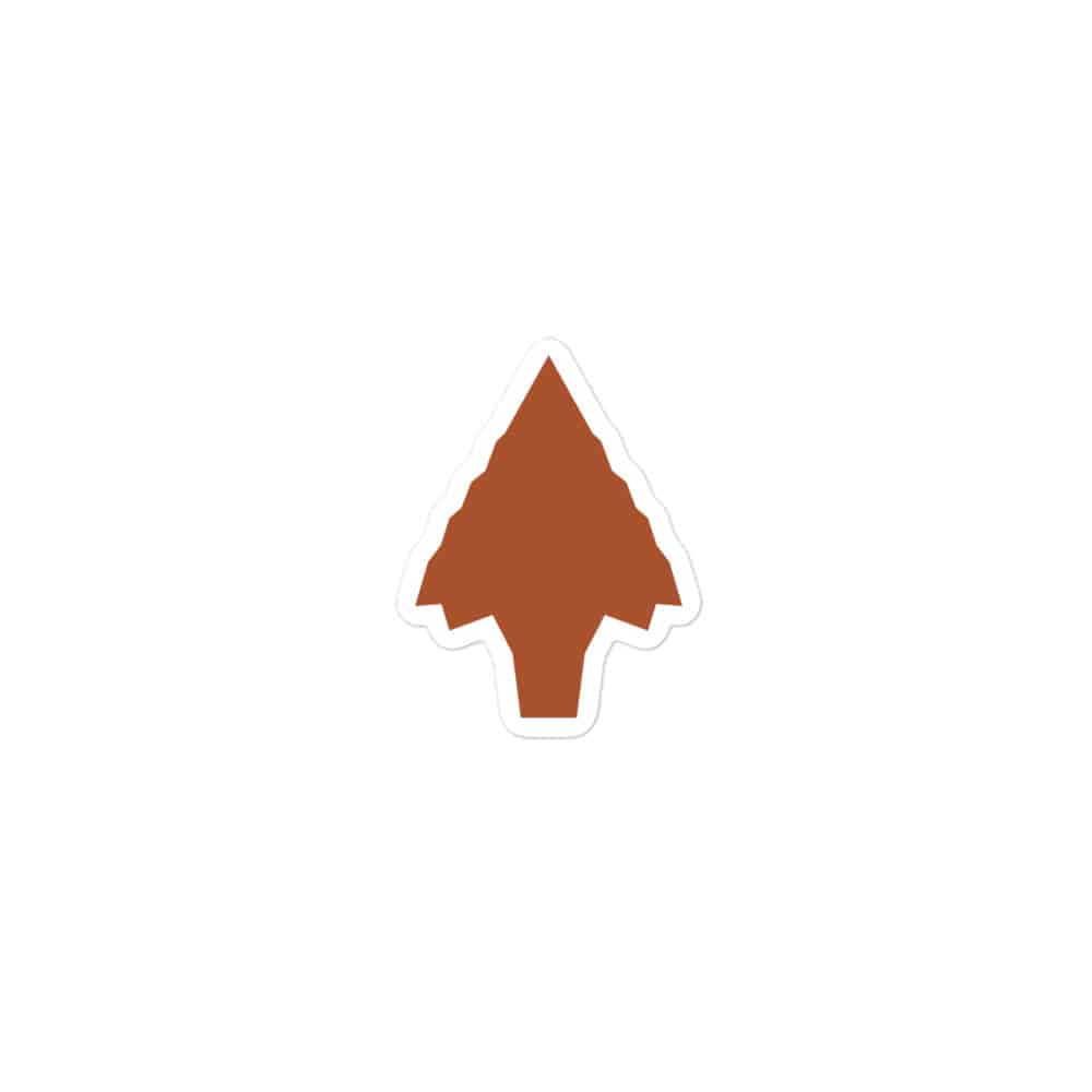 Terracotta Knapped Flint Arrowhead Vinyl Sticker