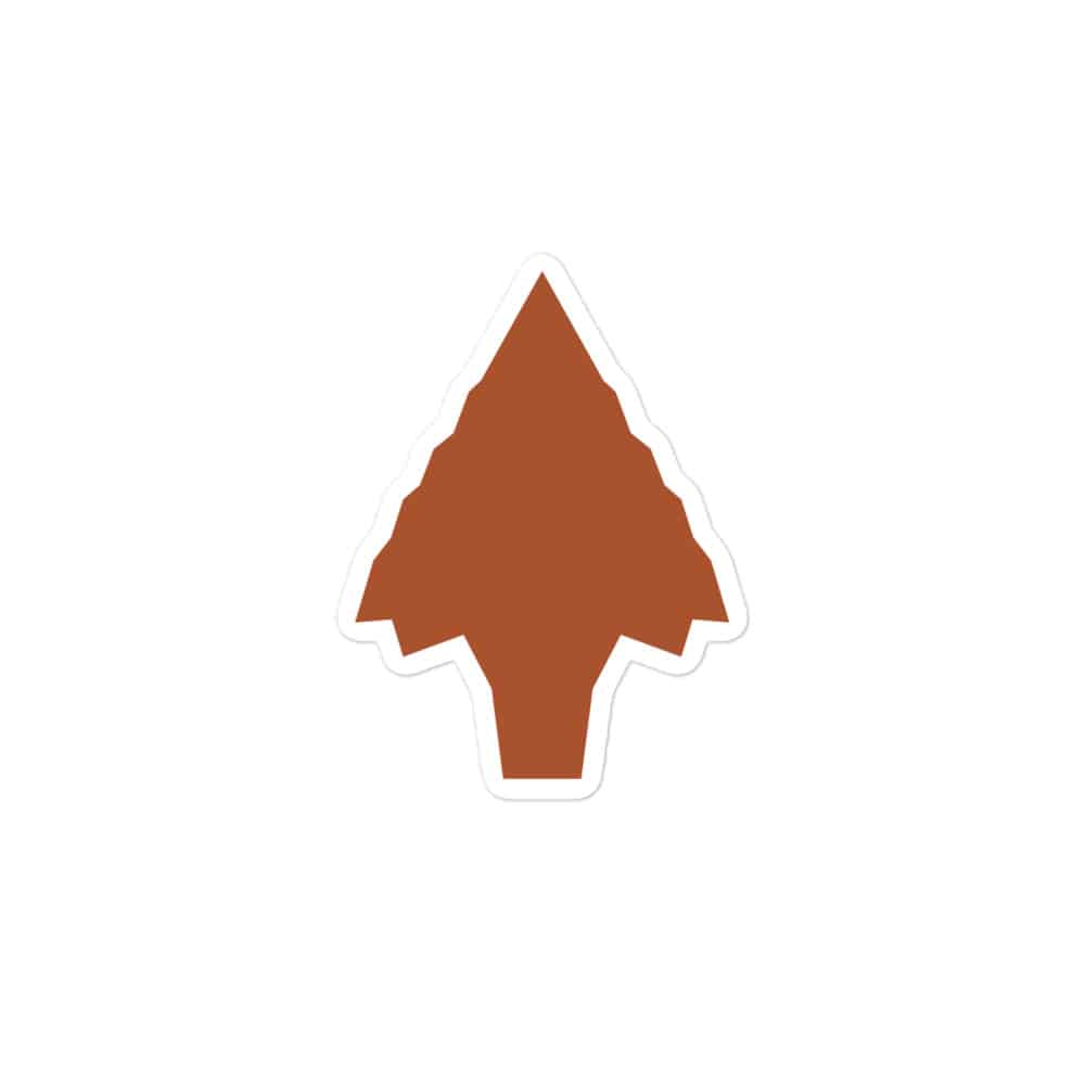 Terracotta Knapped Flint Arrowhead Vinyl Sticker