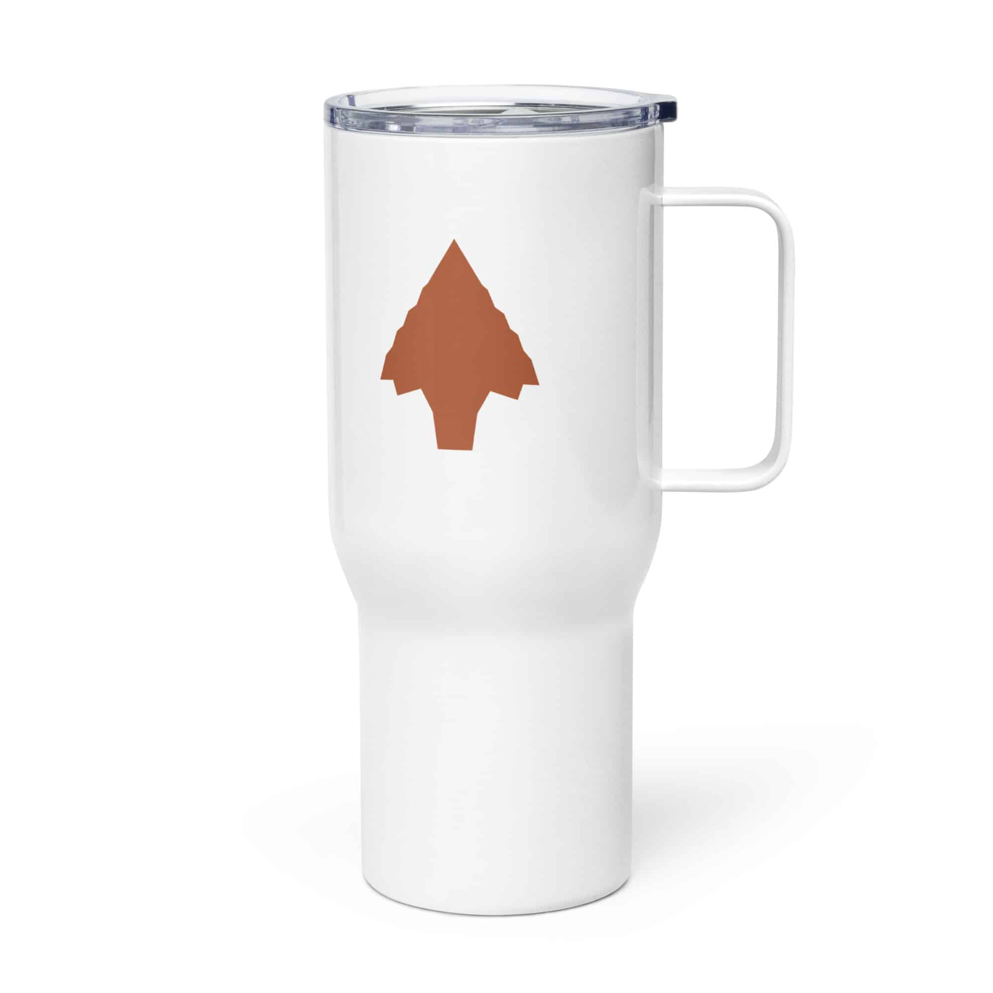 Terracotta Knapped Flint Arrowhead Travel Mug