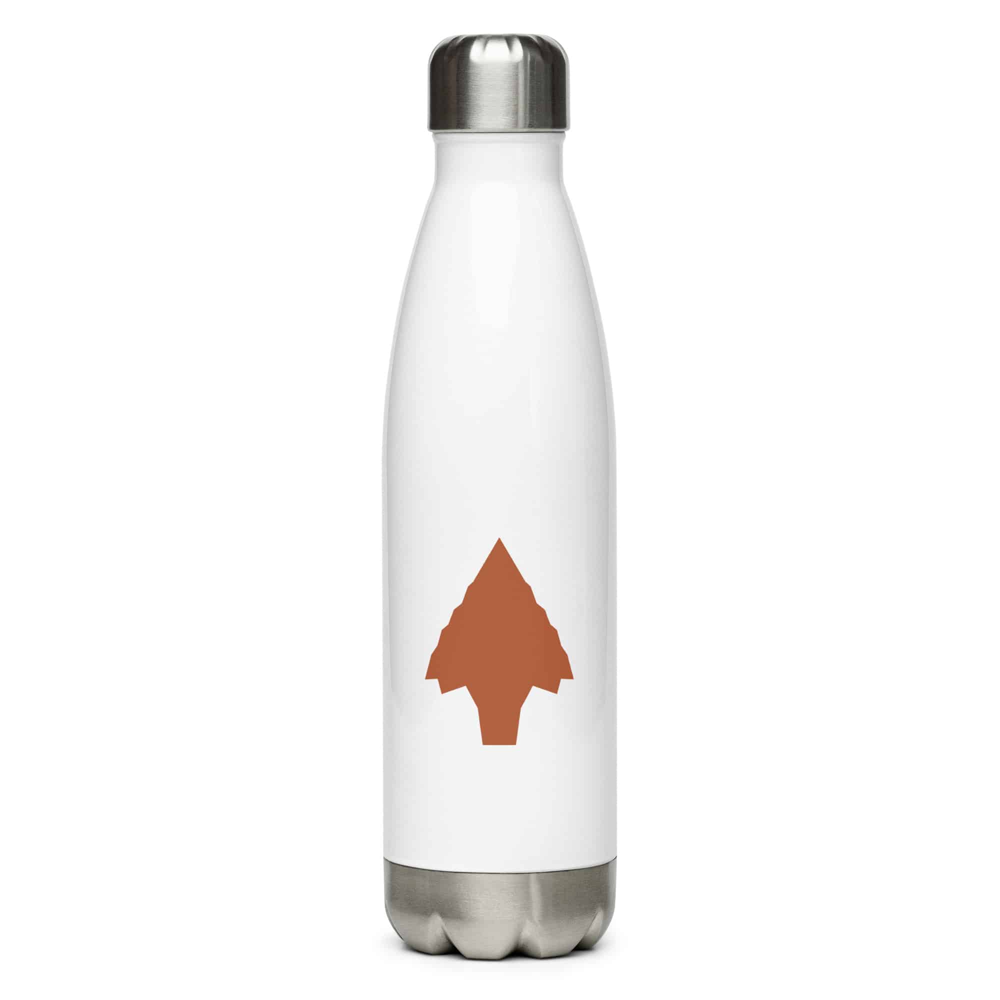 Terracotta Knapped Flint Arrowhead Water Bottle
