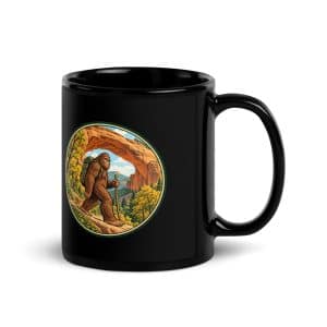 03 Gorge Arch Hiker Black Glossy Coffee Mug - 11 oz - Handle on Right