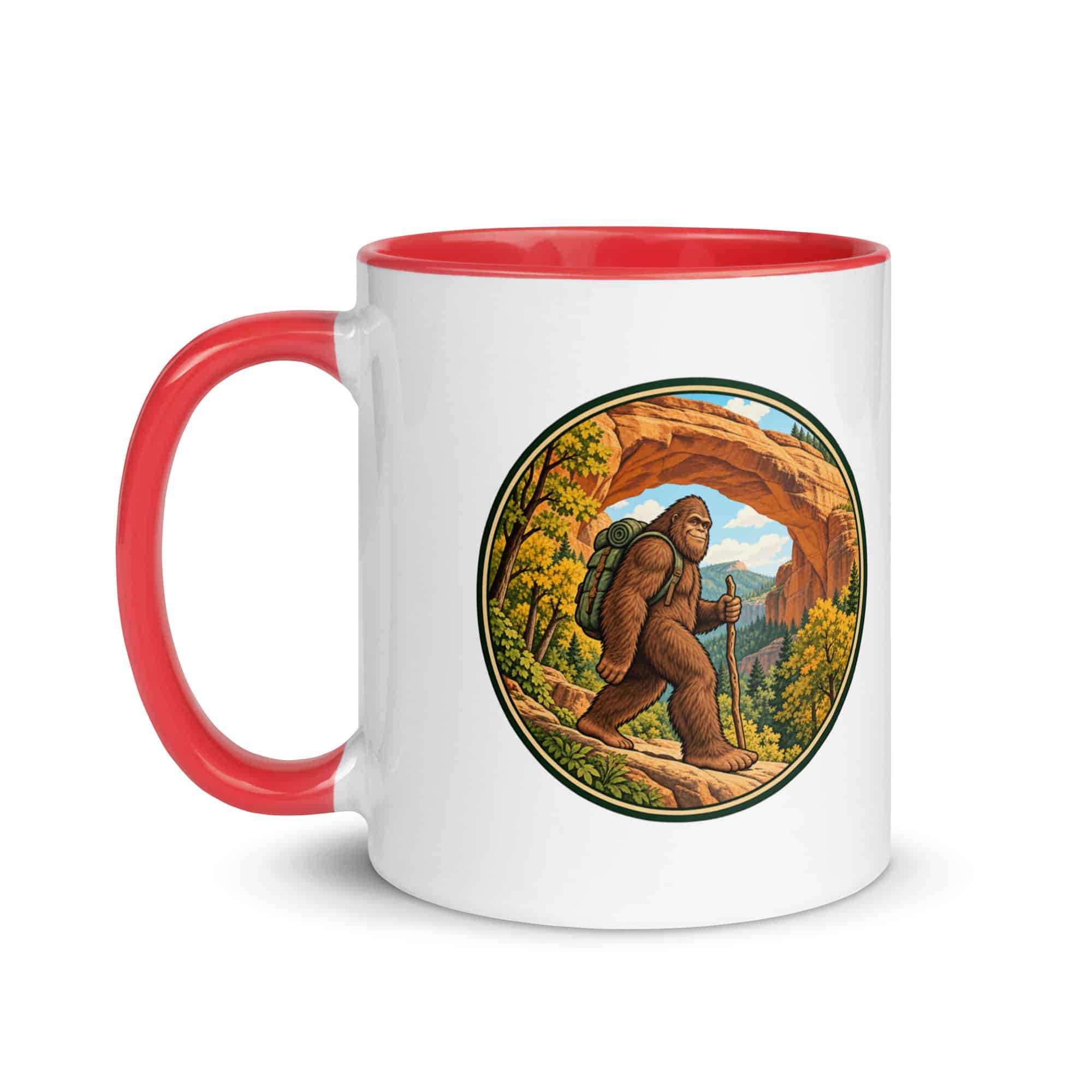 Gorge Arch Hiker Bigfoot Color Inside Mug