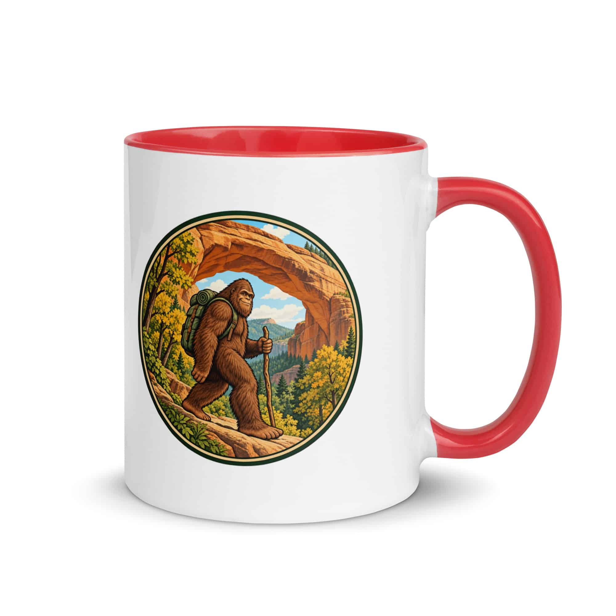 Gorge Arch Hiker Bigfoot Color Inside Mug