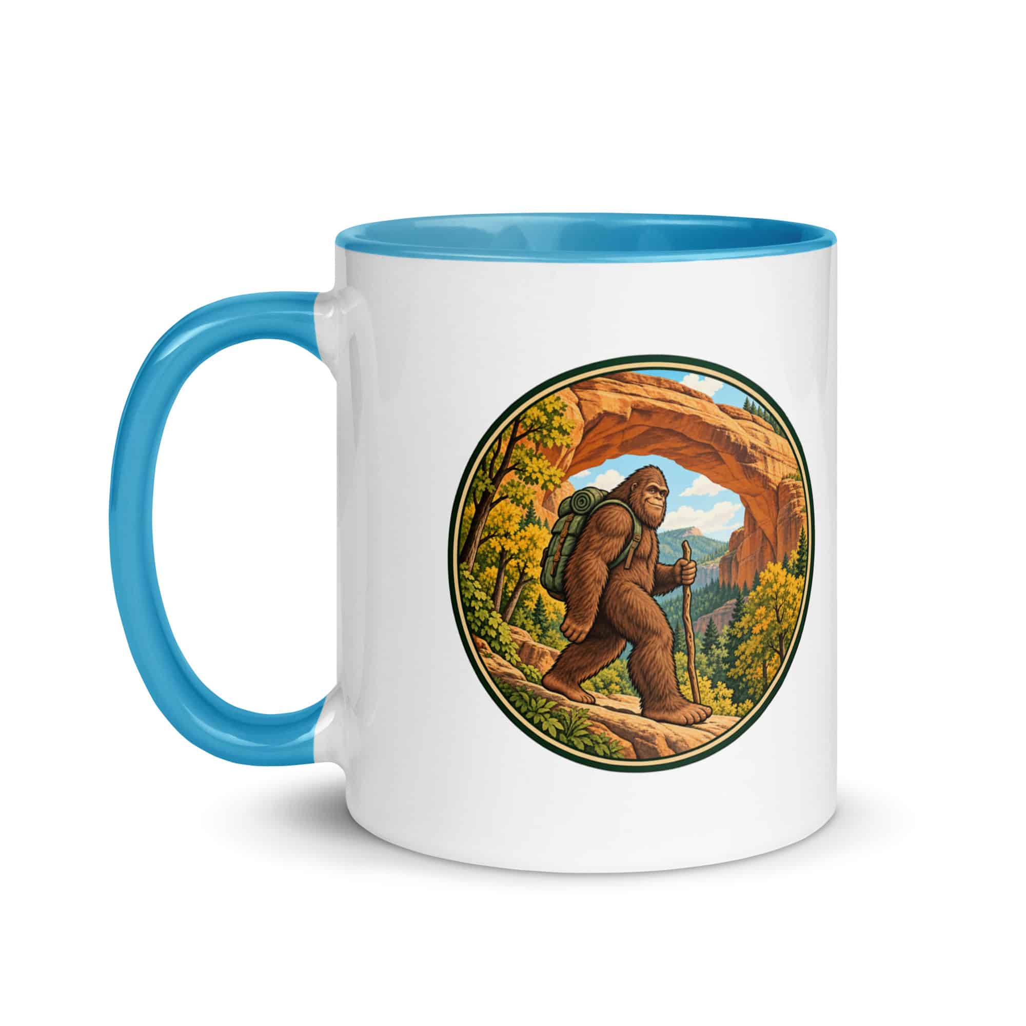 Gorge Arch Hiker Bigfoot Color Inside Mug