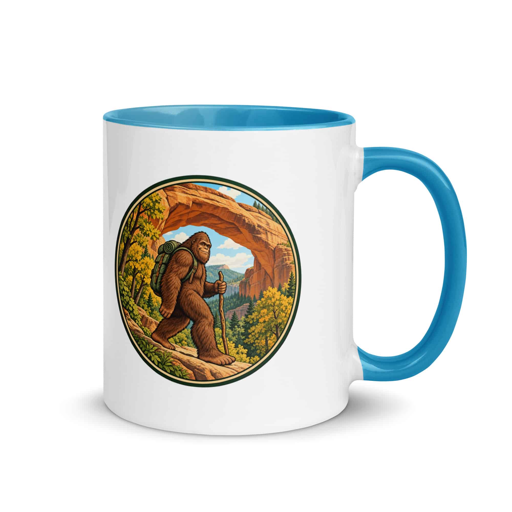 Gorge Arch Hiker Bigfoot Color Inside Mug