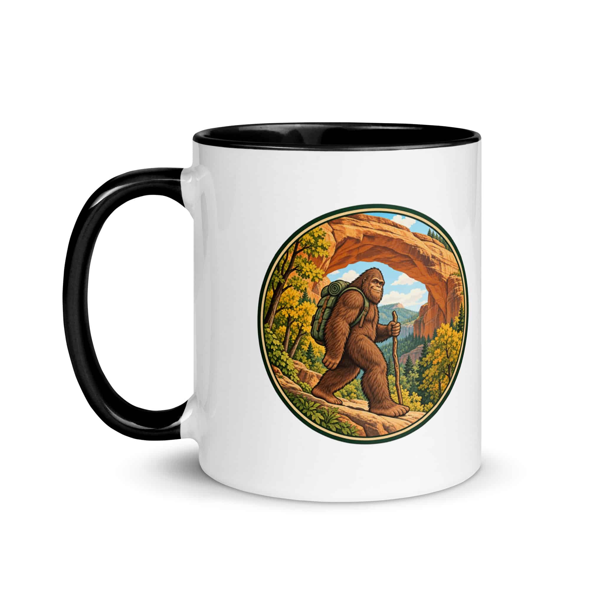 Gorge Arch Hiker Bigfoot Color Inside Mug