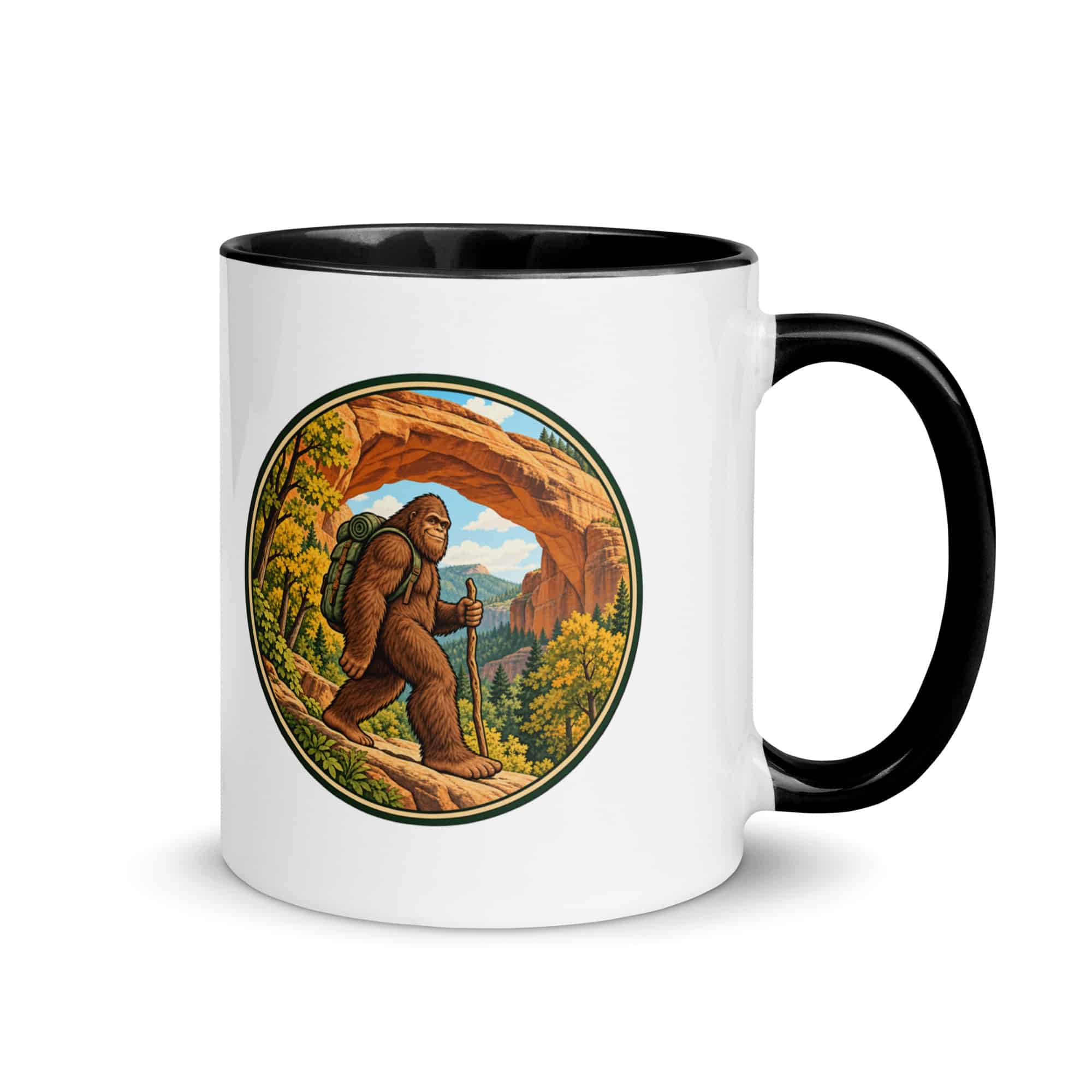 Gorge Arch Hiker Bigfoot Color Inside Mug