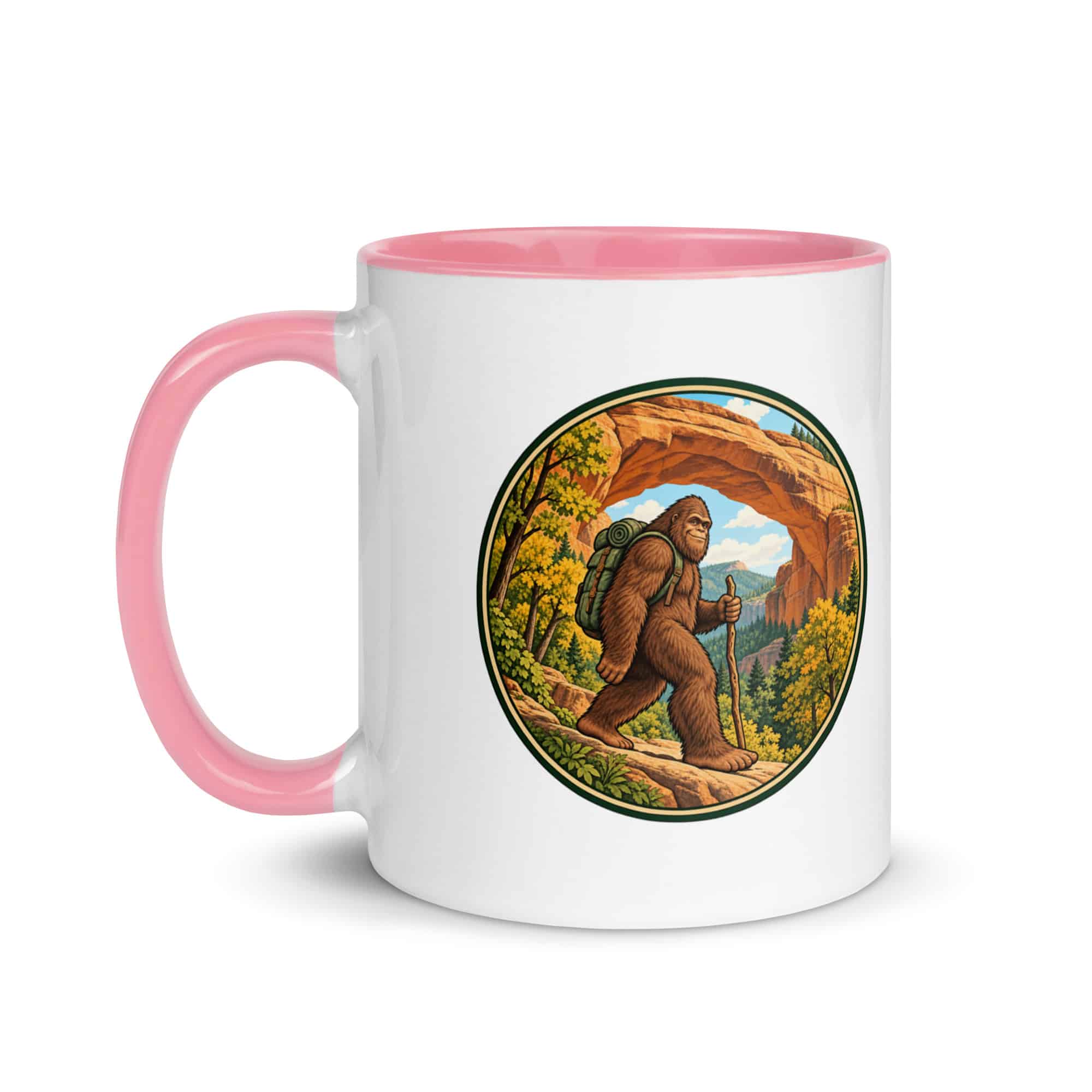 Gorge Arch Hiker Bigfoot Color Inside Mug