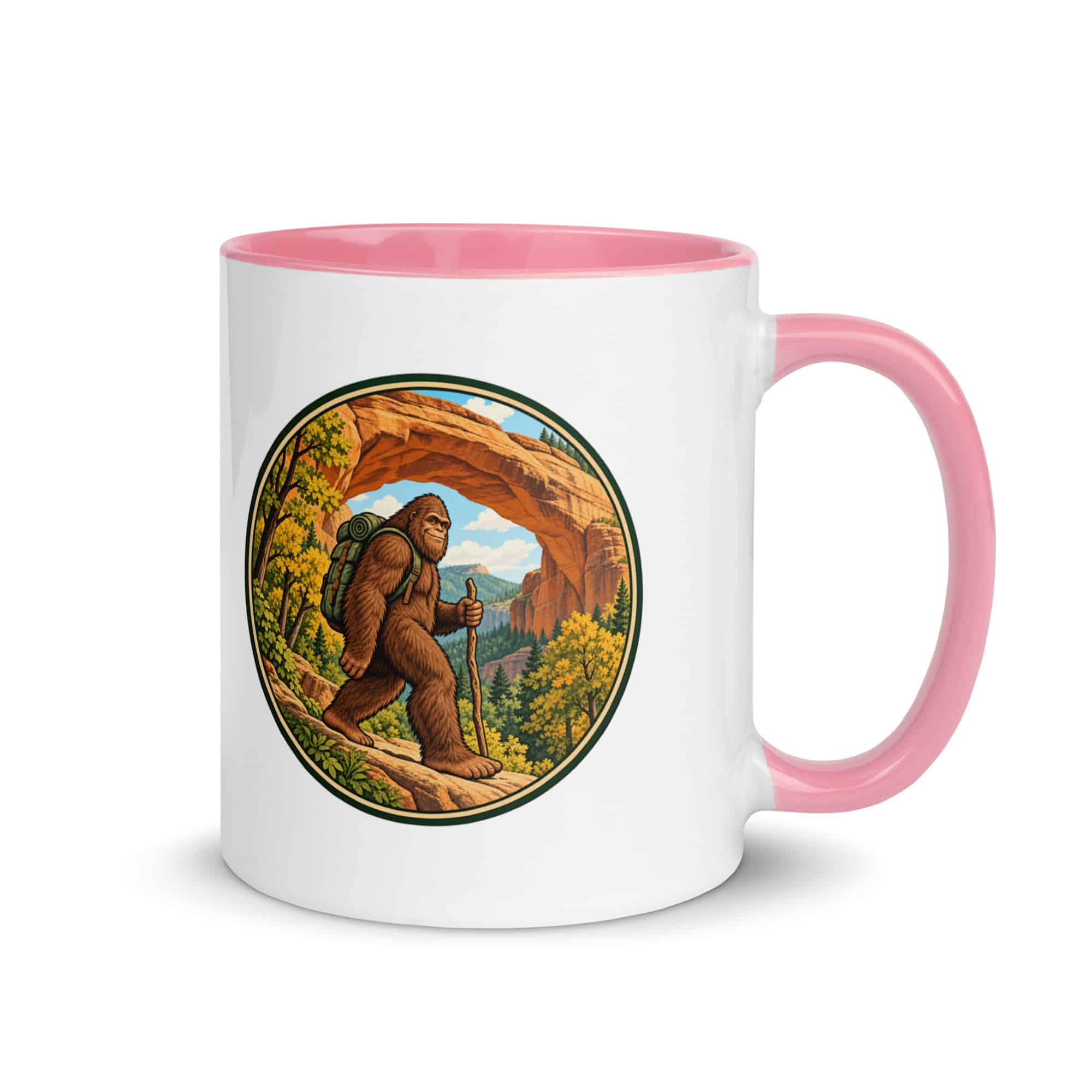 Gorge Arch Hiker Bigfoot Color Inside Mug