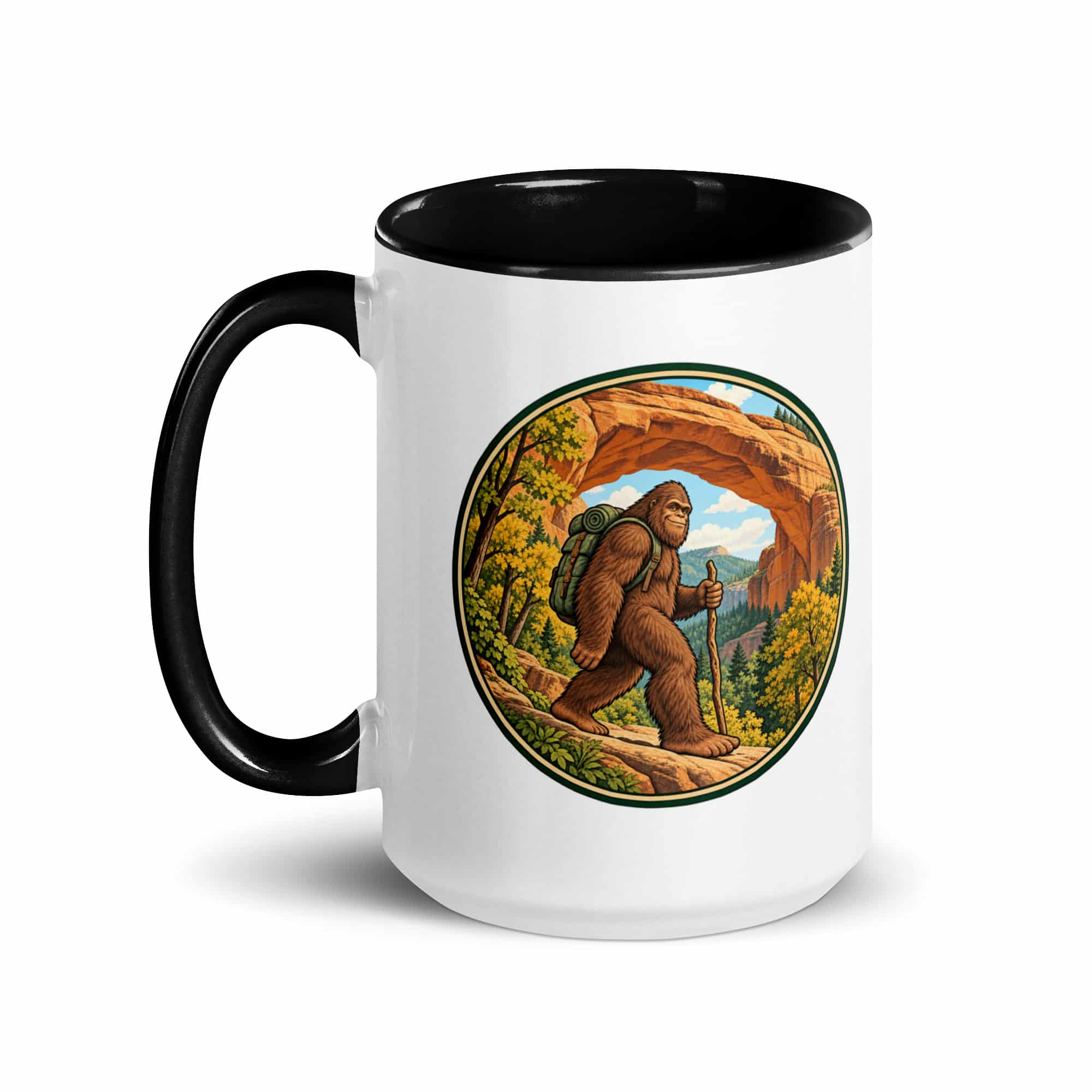 Gorge Arch Hiker Bigfoot Color Inside Mug