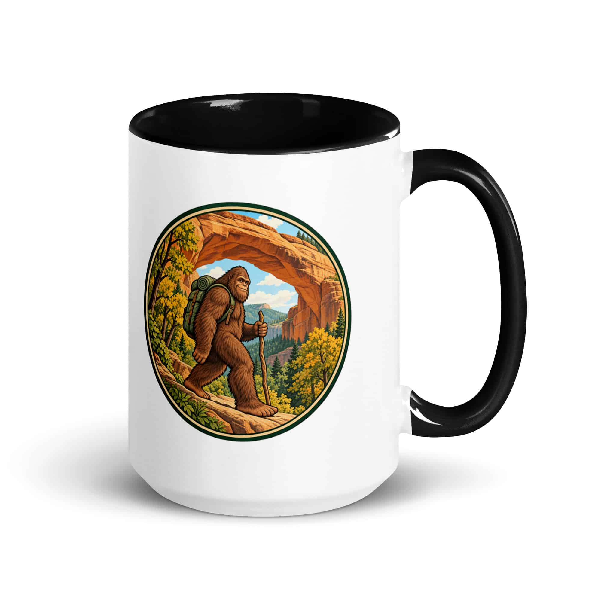 Gorge Arch Hiker Bigfoot Color Inside Mug