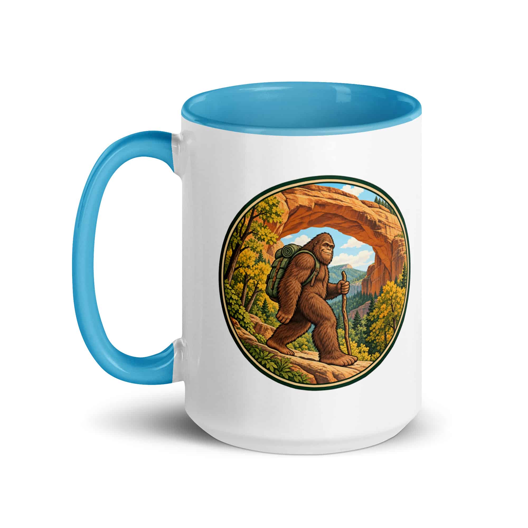Gorge Arch Hiker Bigfoot Color Inside Mug