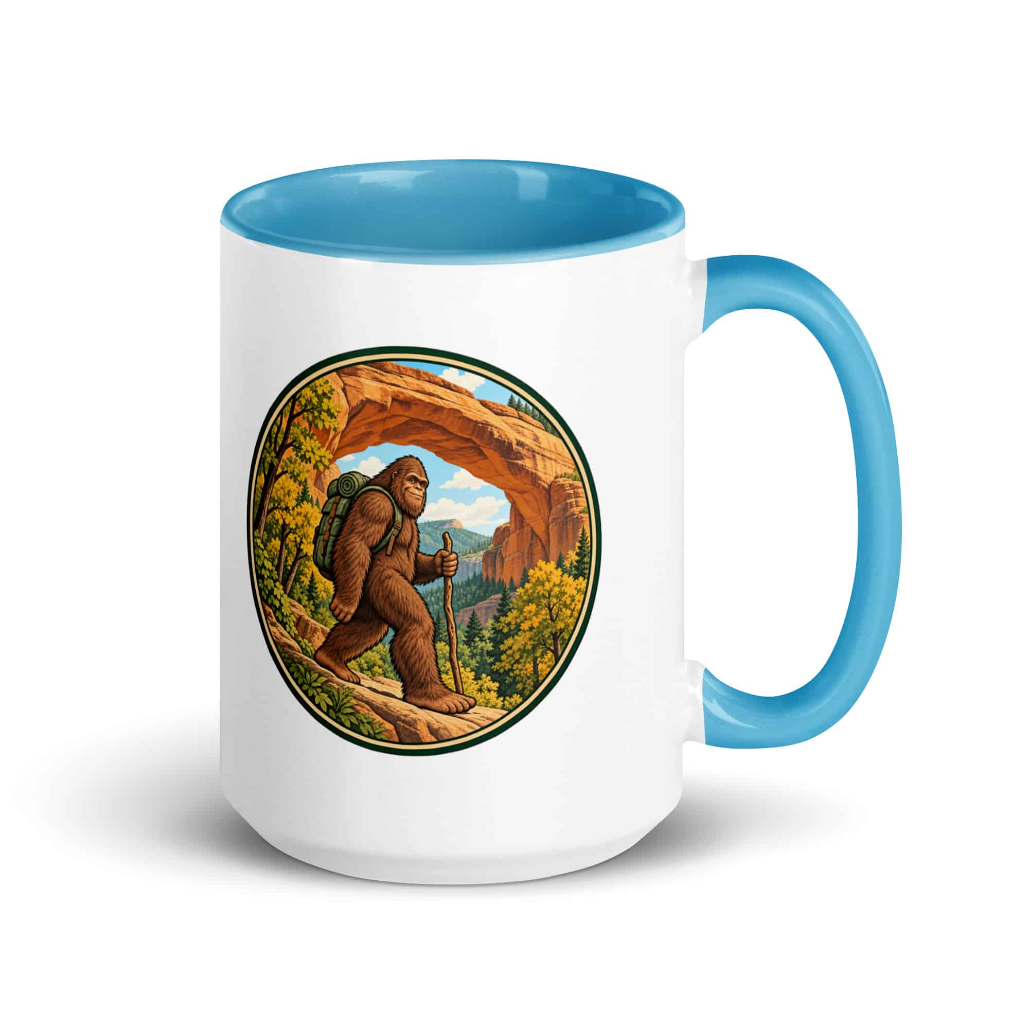 Gorge Arch Hiker Bigfoot Color Inside Mug