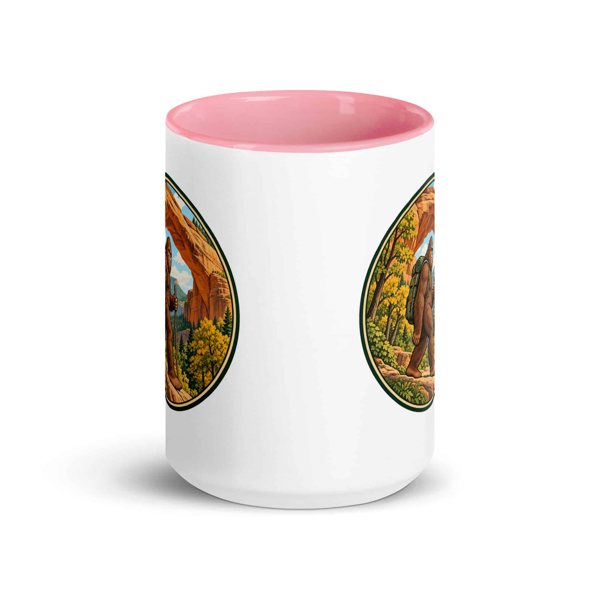 Gorge Arch Hiker Bigfoot Color Inside Mug