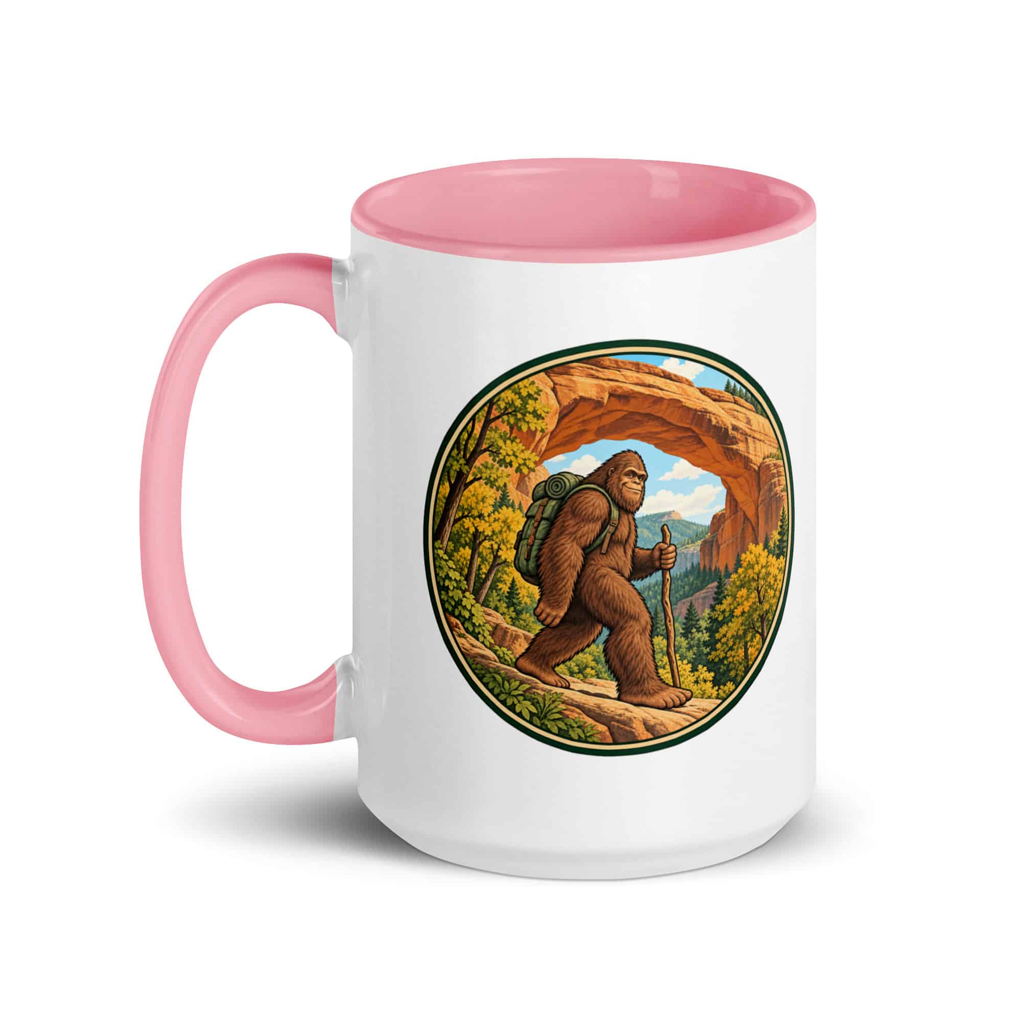 Gorge Arch Hiker Bigfoot Color Inside Mug