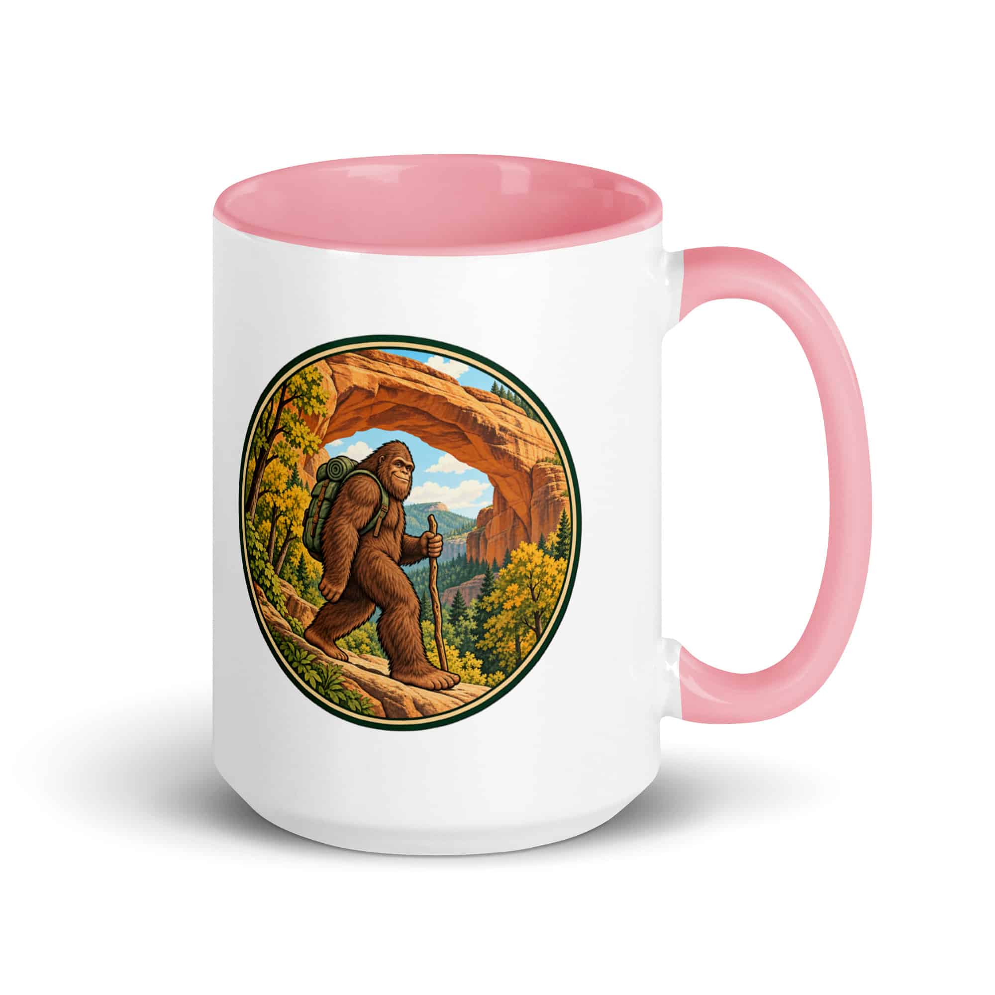 Gorge Arch Hiker Bigfoot Color Inside Mug
