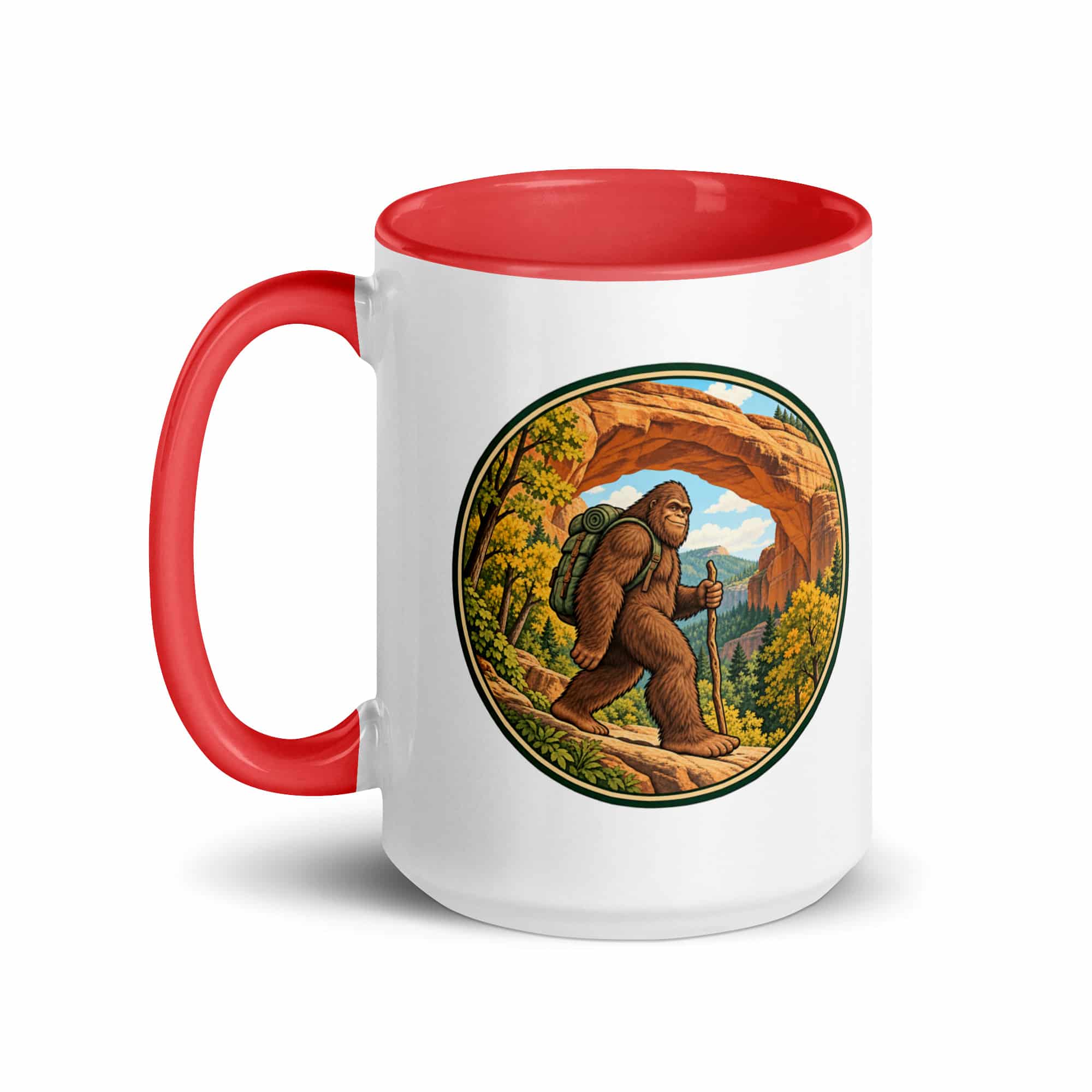 Gorge Arch Hiker Bigfoot Color Inside Mug