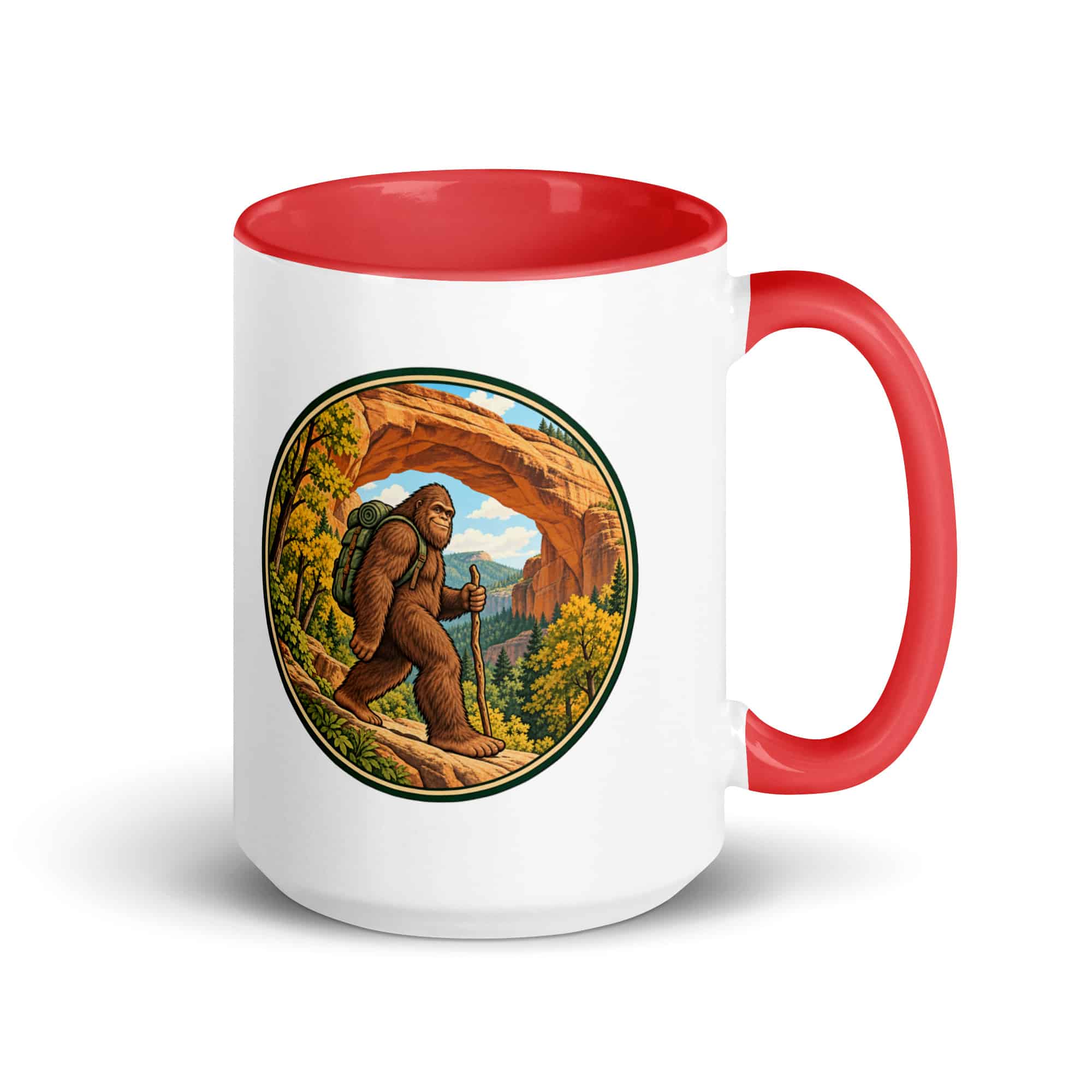 Gorge Arch Hiker Bigfoot Color Inside Mug