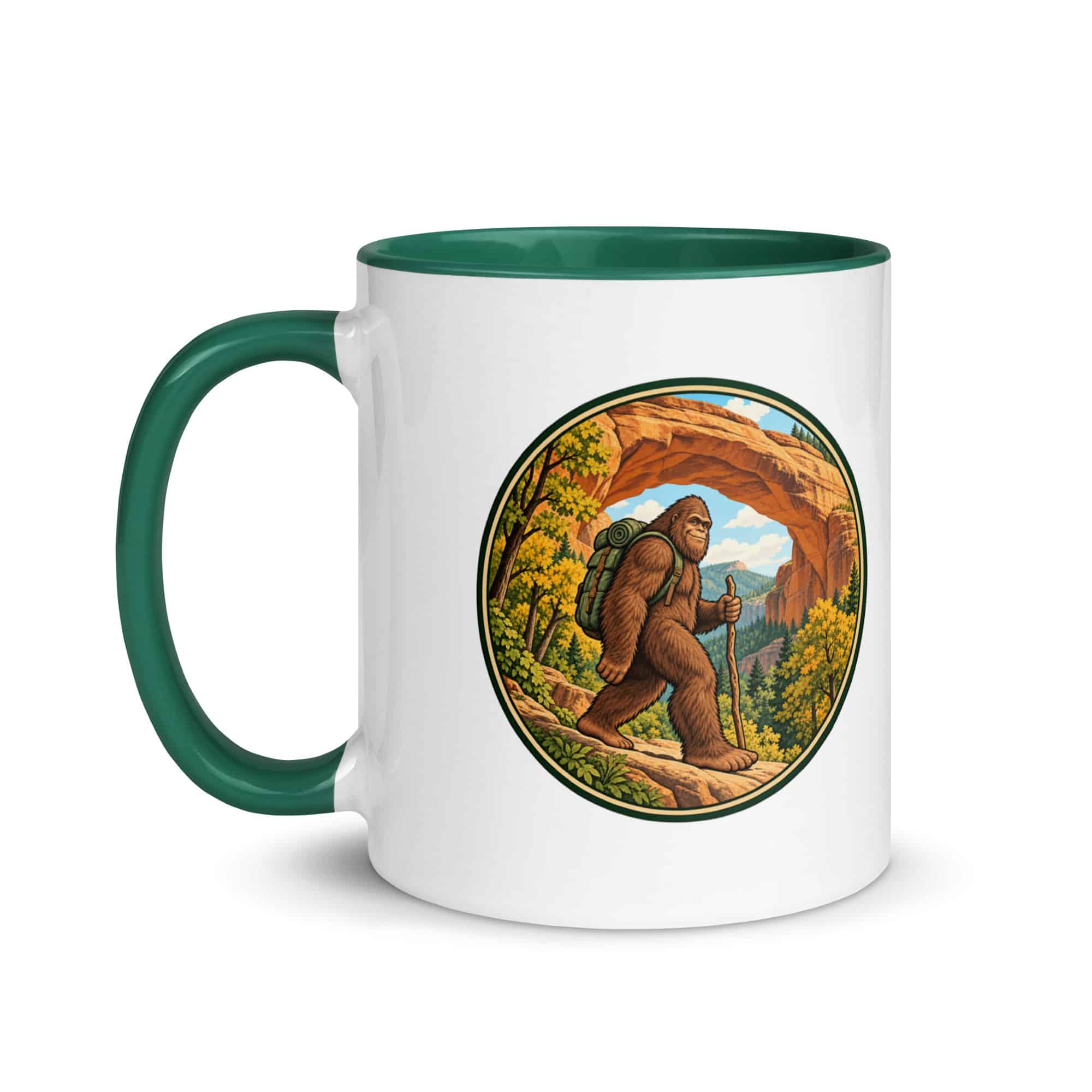 Gorge Arch Hiker Bigfoot Color Inside Mug