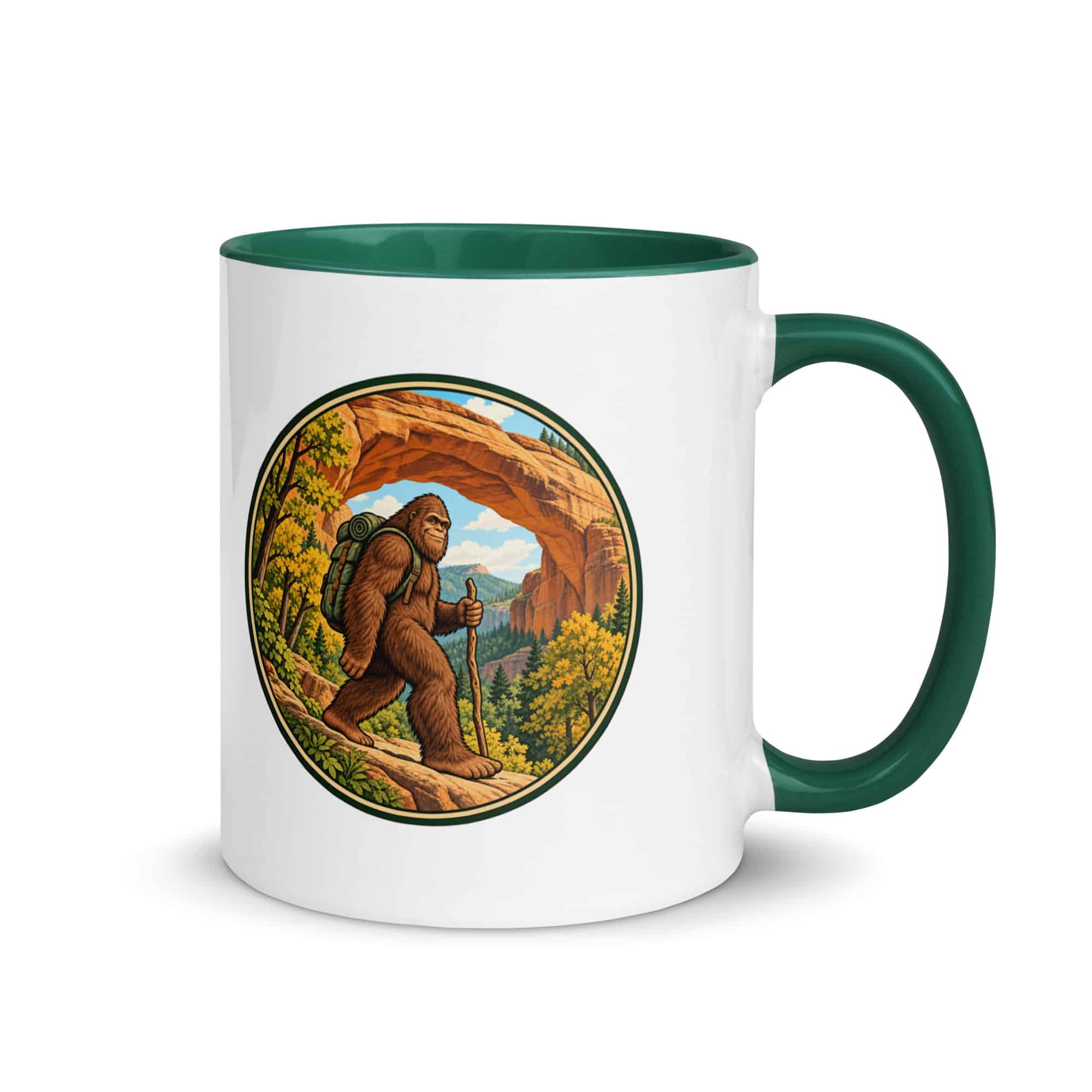Gorge Arch Hiker Bigfoot Color Inside Mug