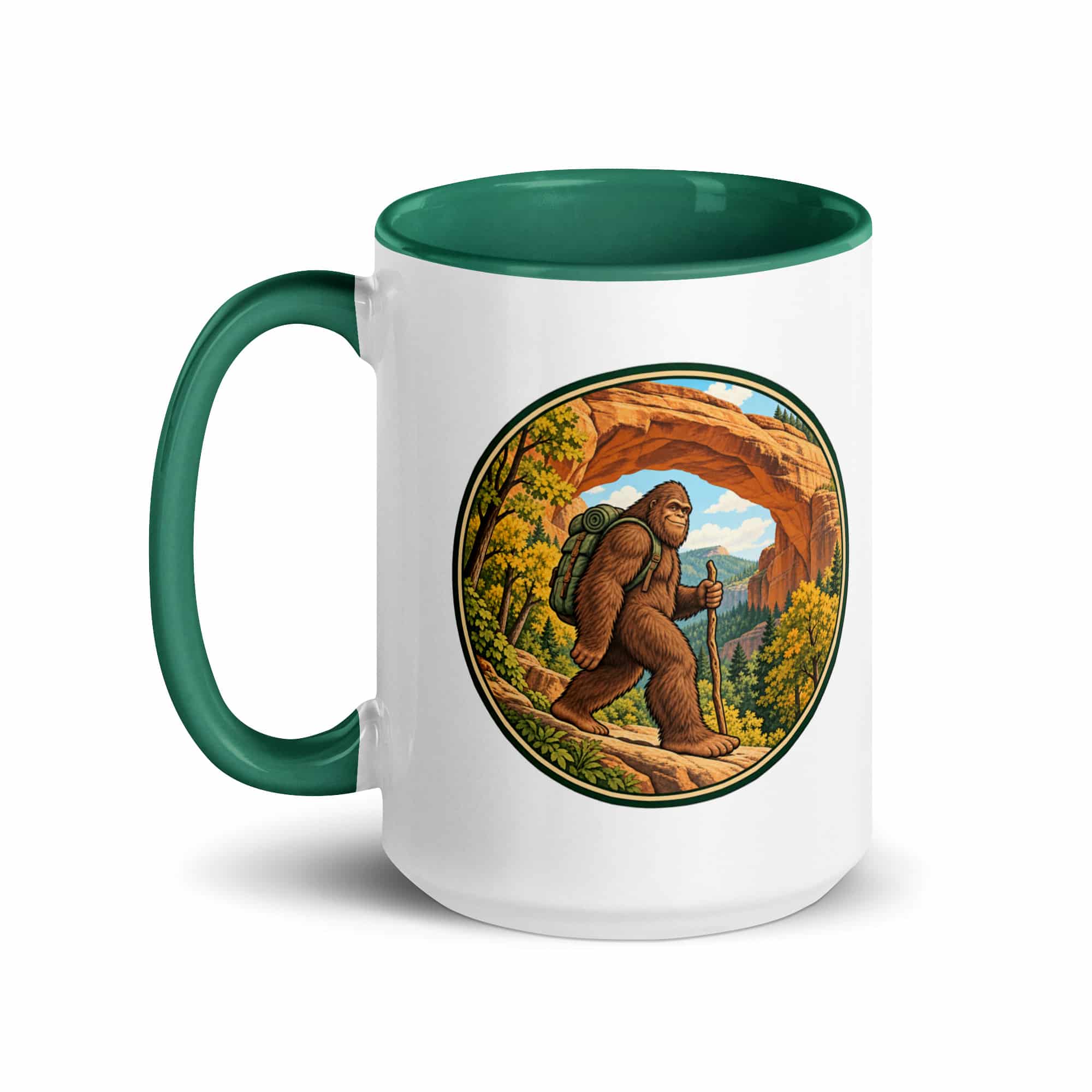 Gorge Arch Hiker Bigfoot Color Inside Mug