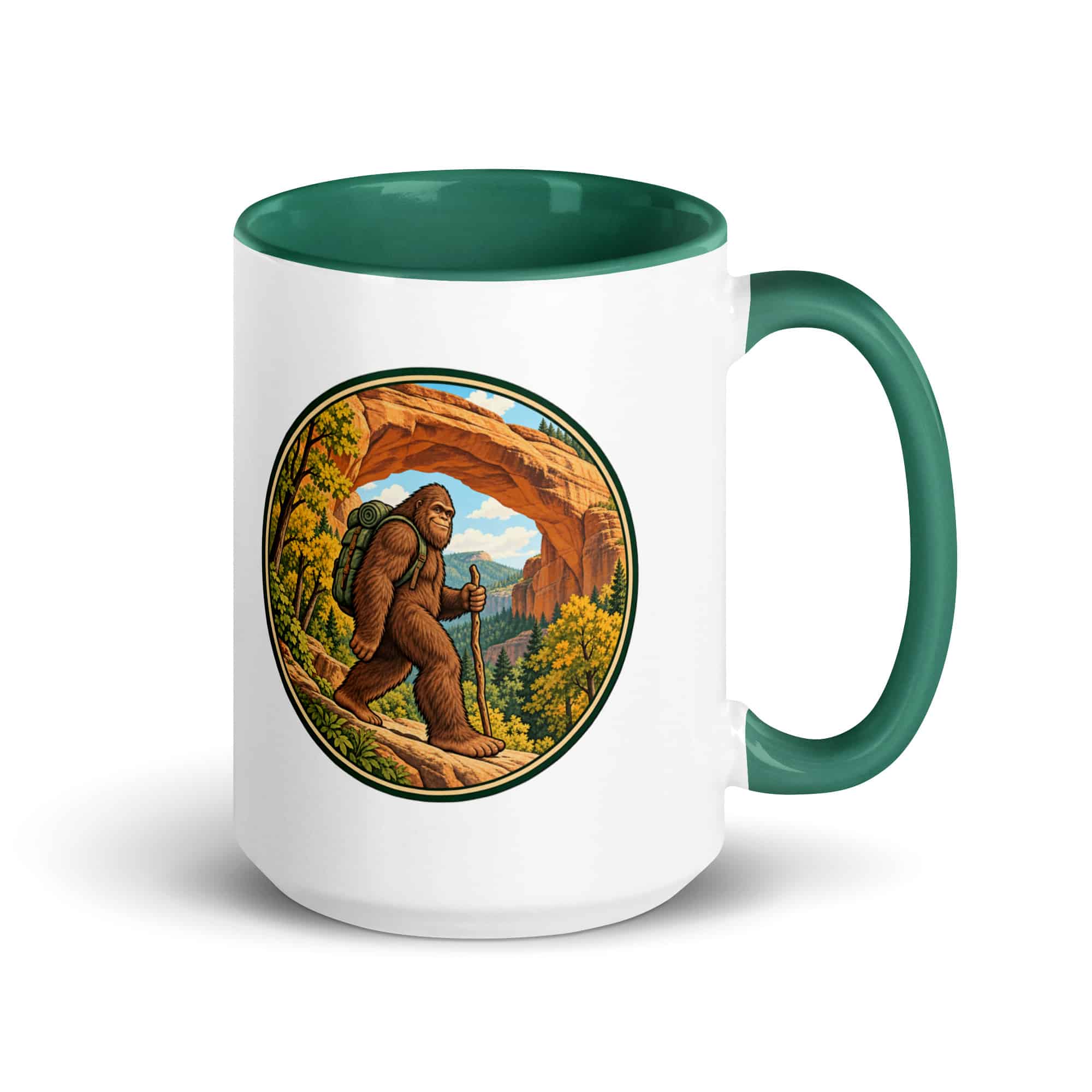Gorge Arch Hiker Bigfoot Color Inside Mug