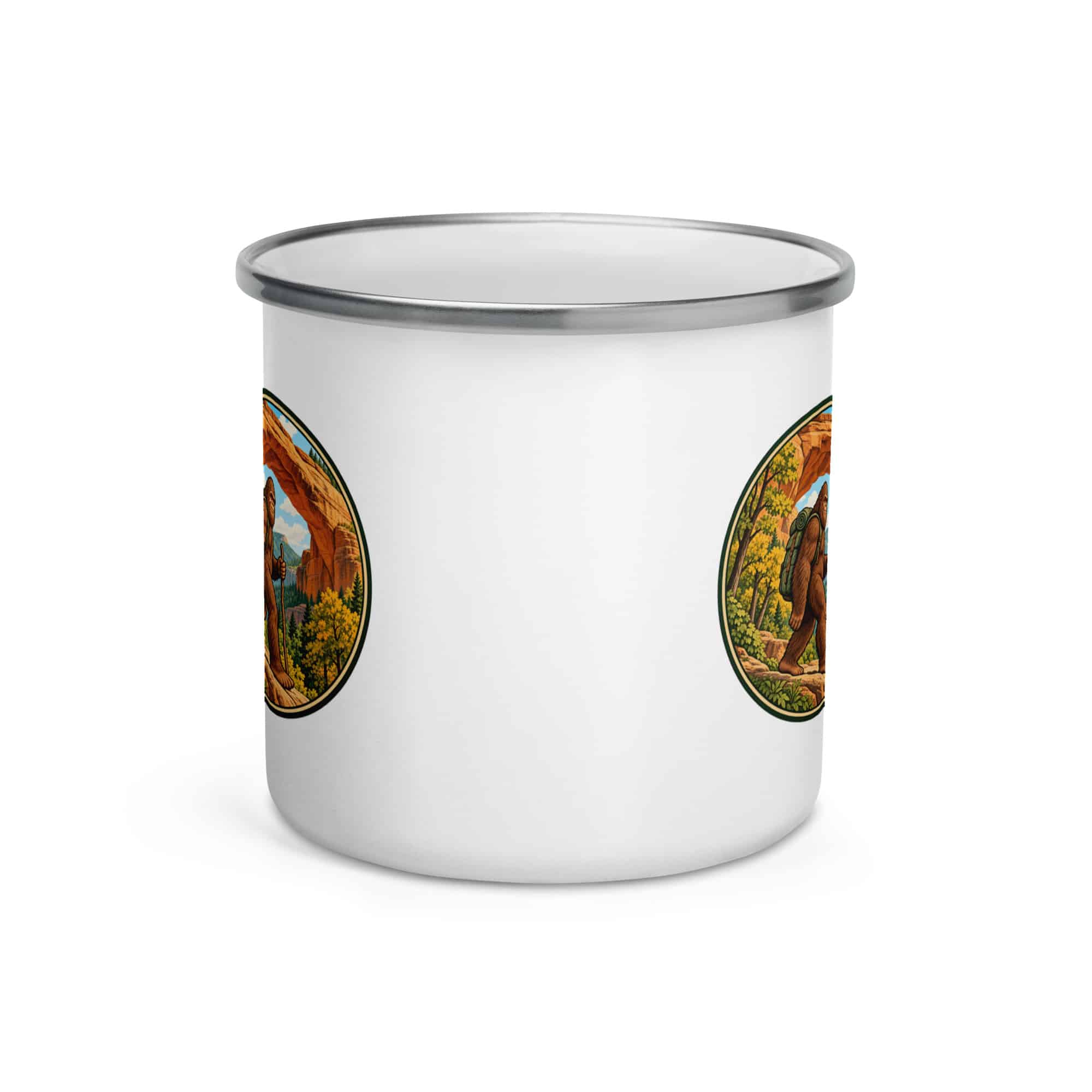 Bigfoot Sandstone Arch Hiker Enamel Camp Mug