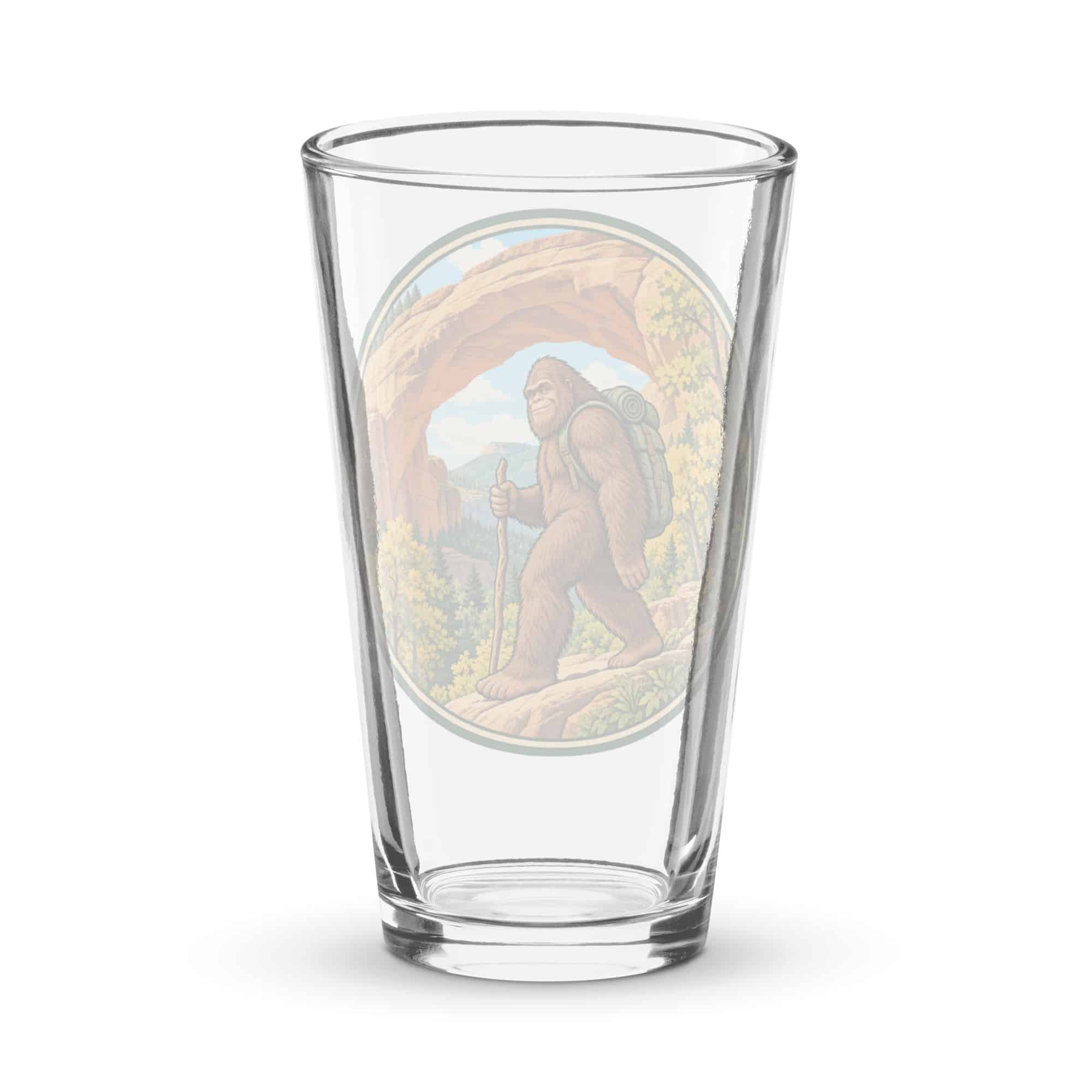 Gorge Arch Bigfoot Hiker Pint Glass