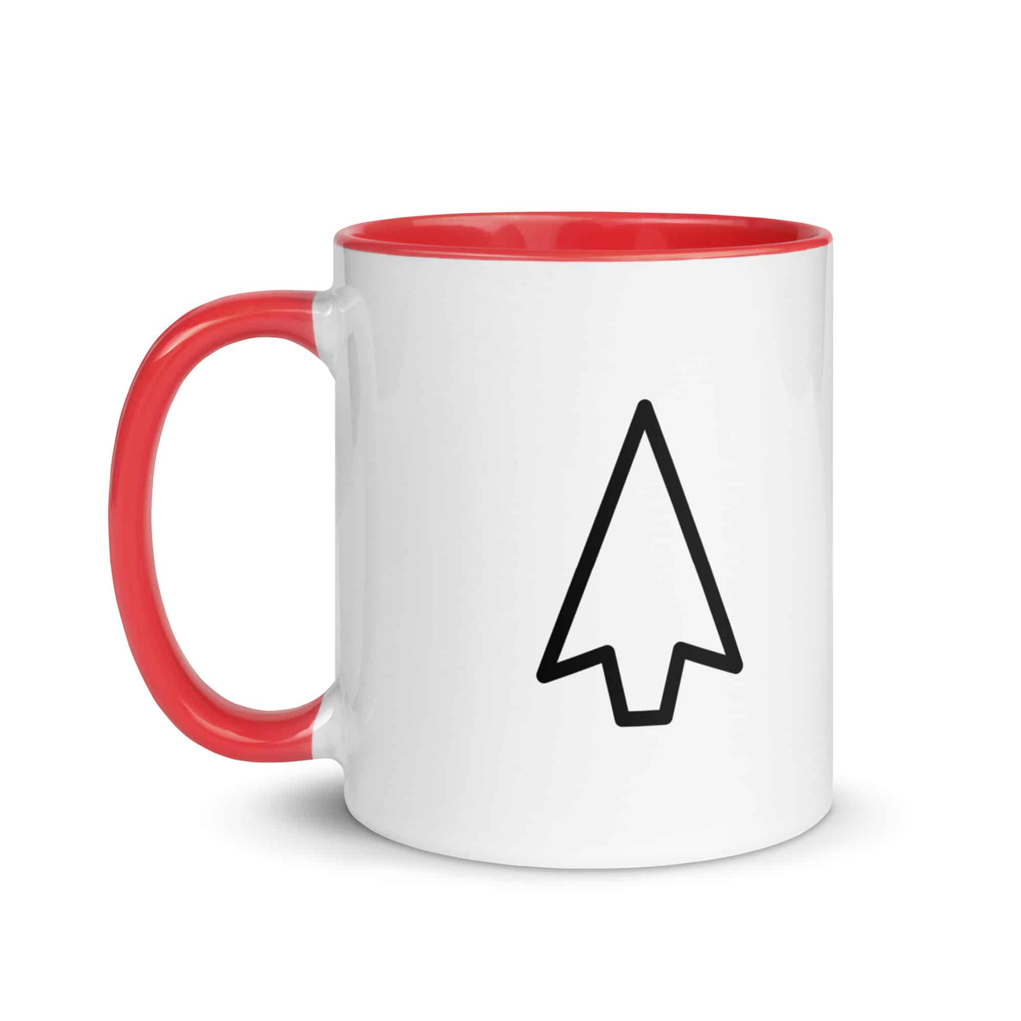 Black Open Arrowhead Color Inside Mug
