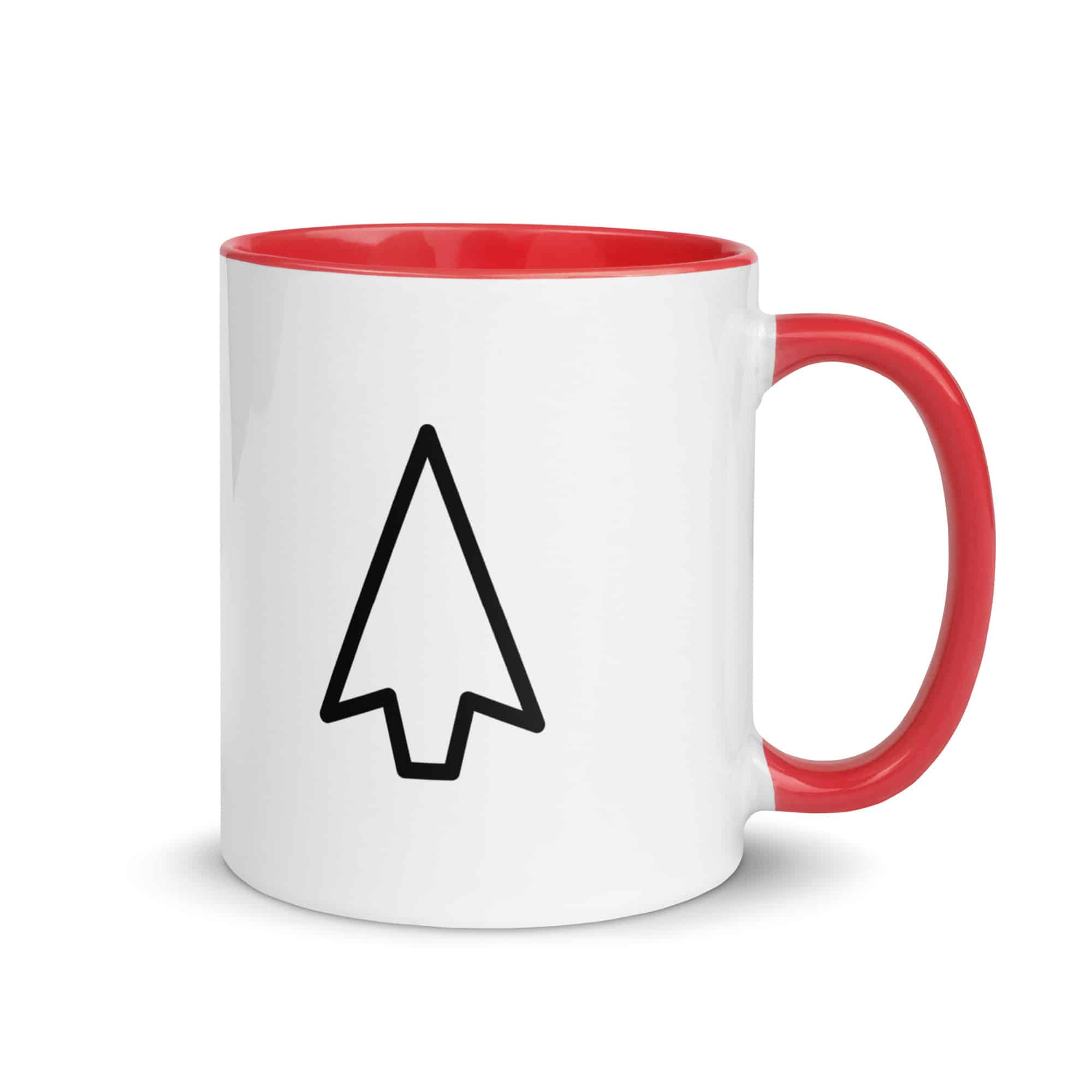 Black Open Arrowhead Color Inside Mug