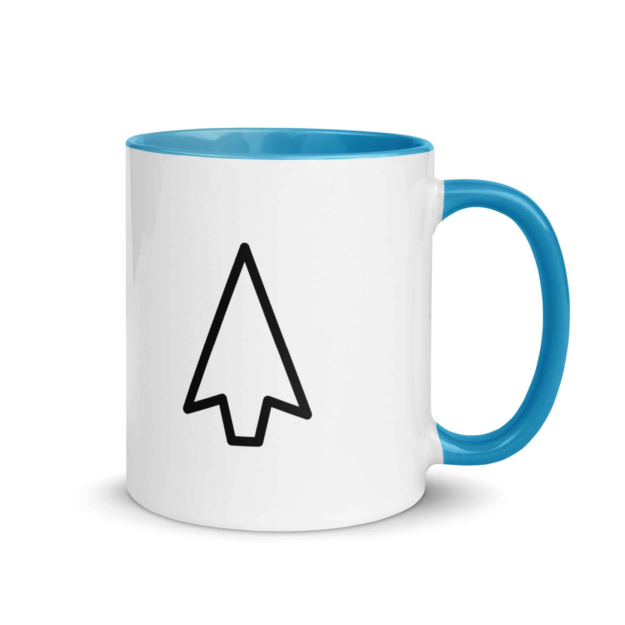 Black Open Arrowhead Color Inside Mug