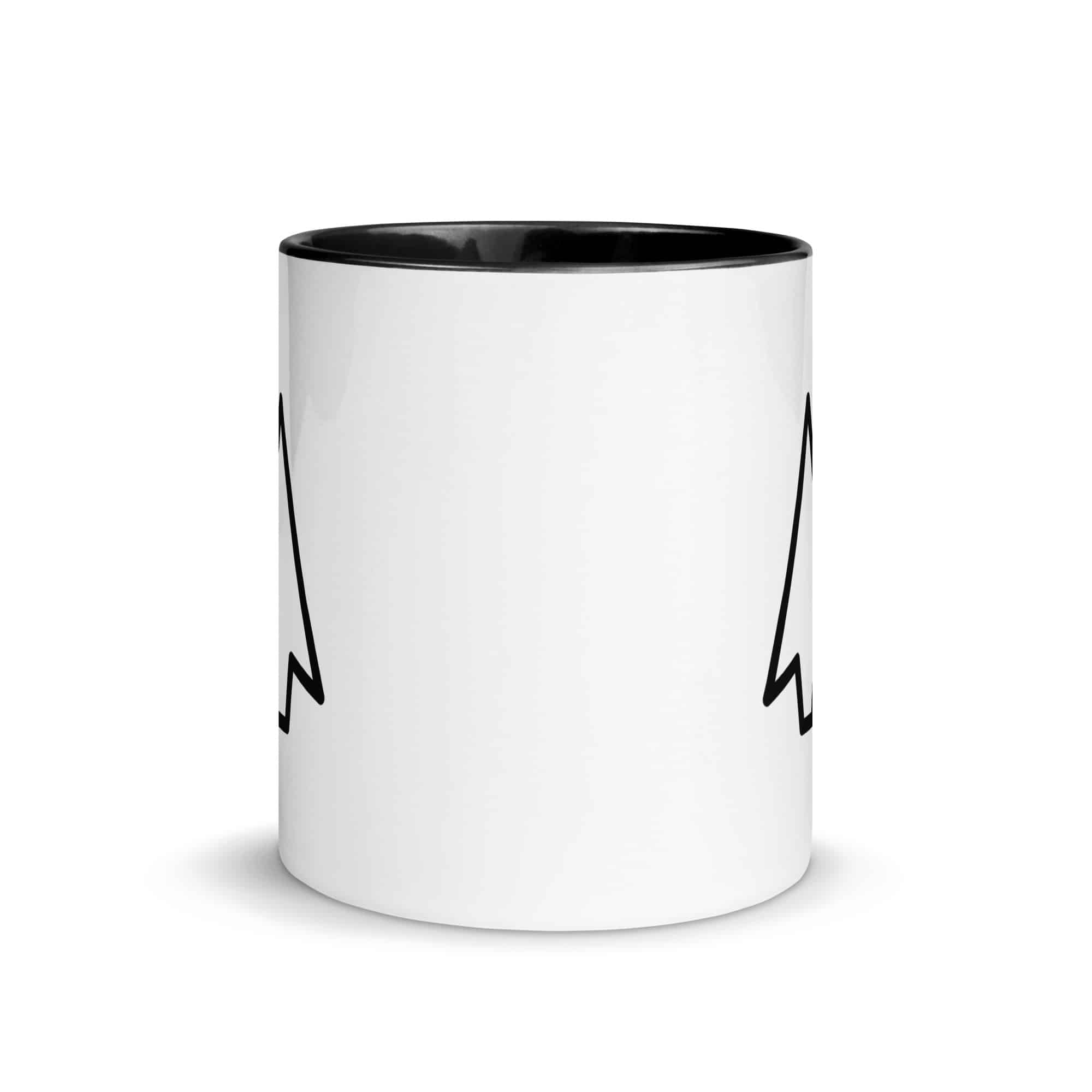 Black Open Arrowhead Color Inside Mug