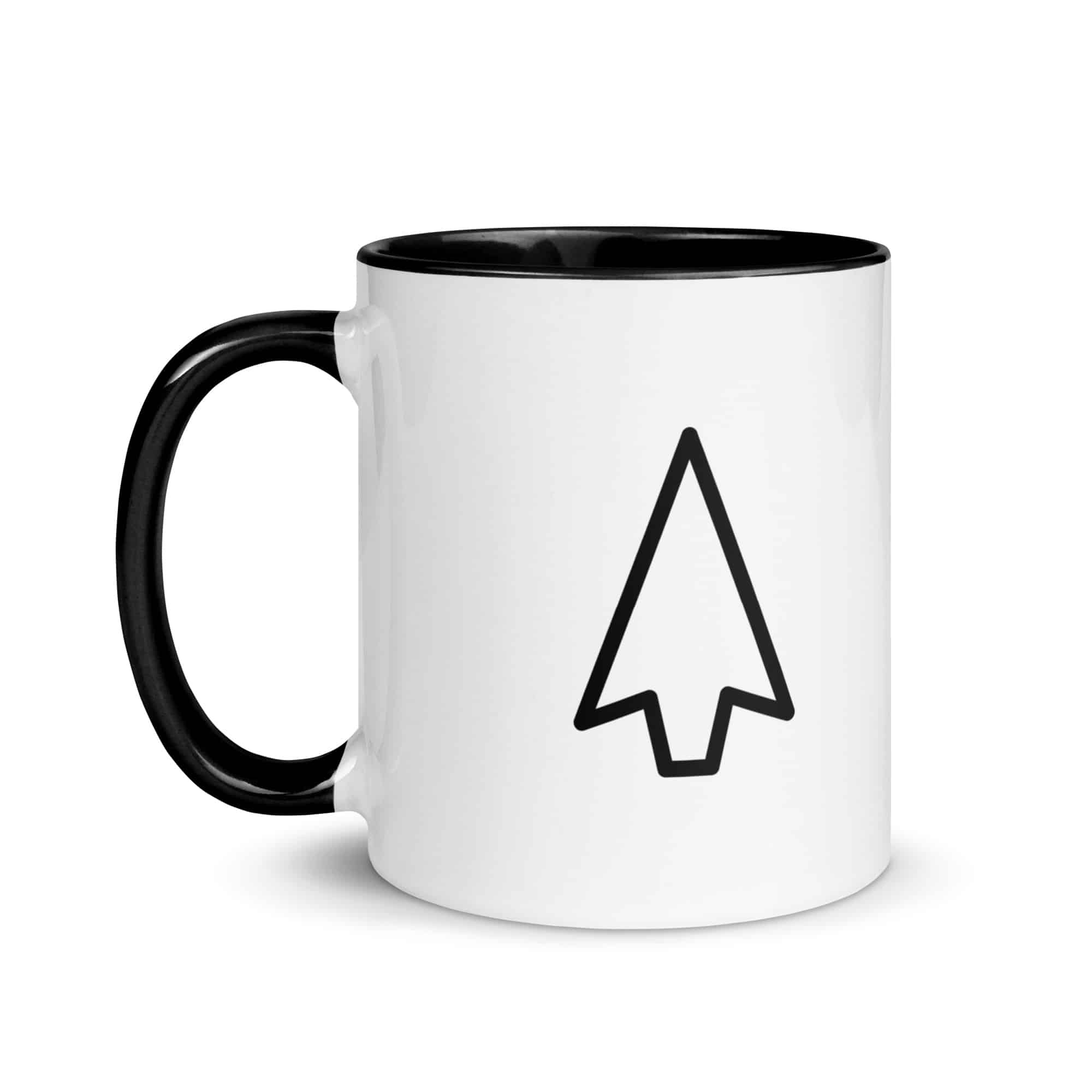 Black Open Arrowhead Color Inside Mug