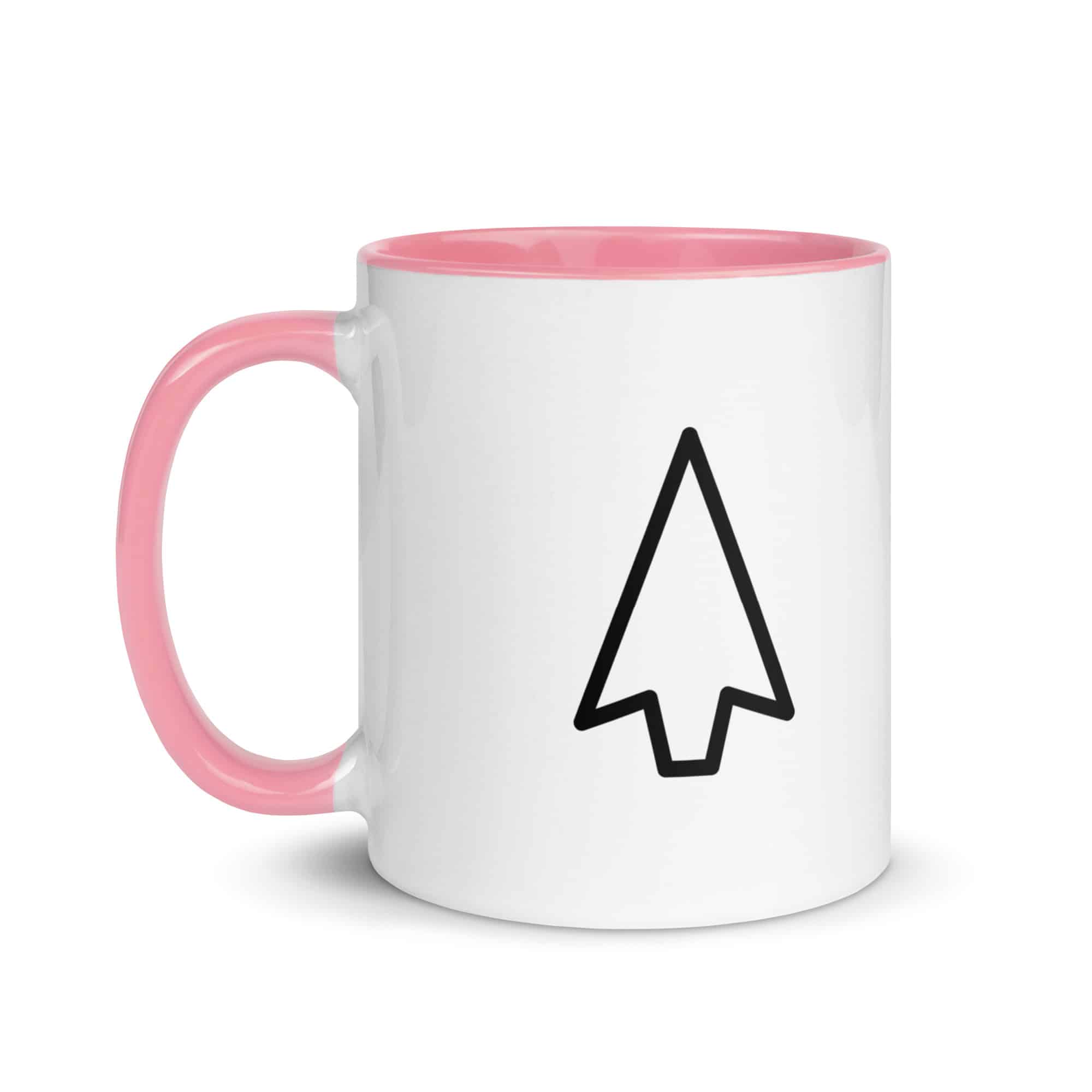 Black Open Arrowhead Color Inside Mug